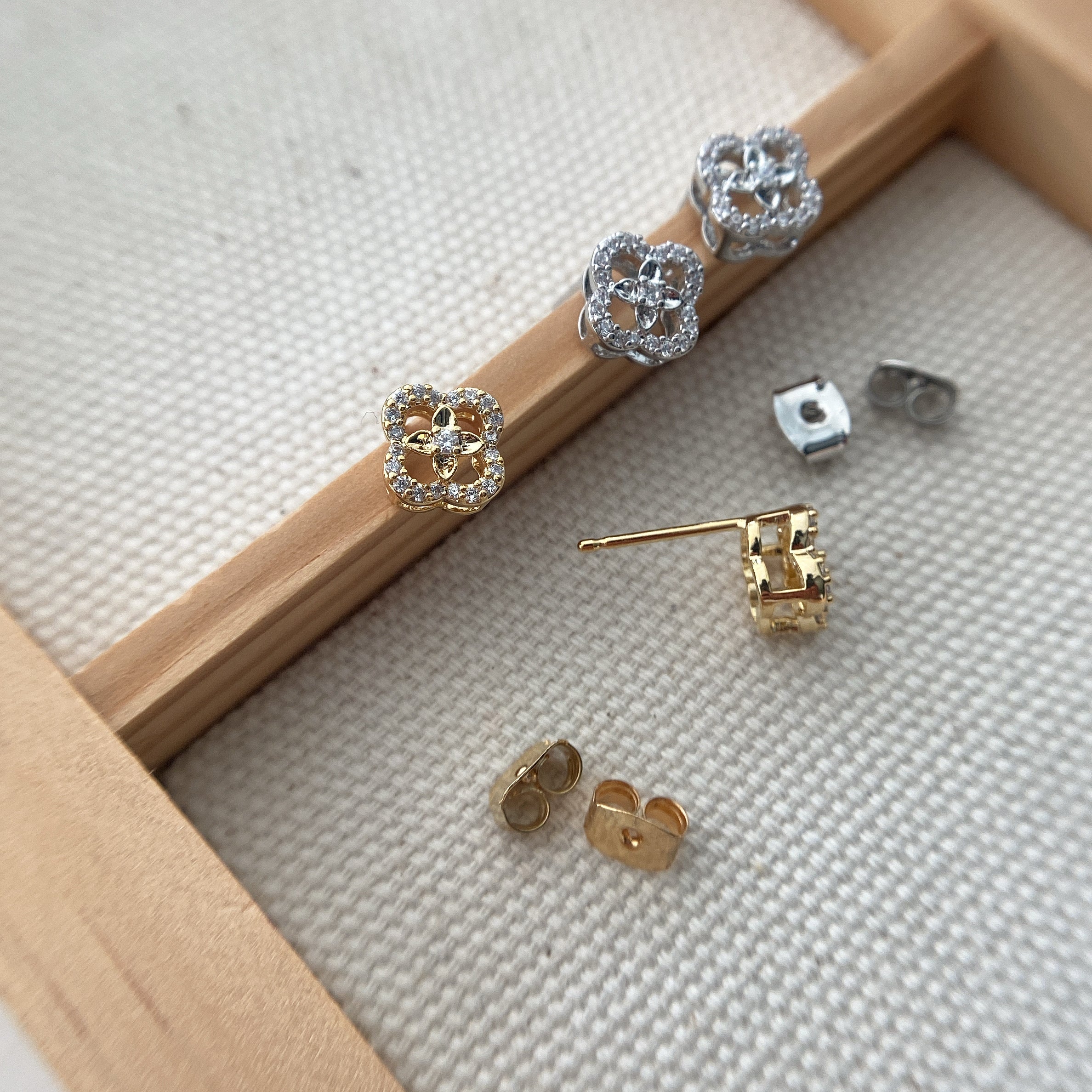 Crystal Clover Earrings