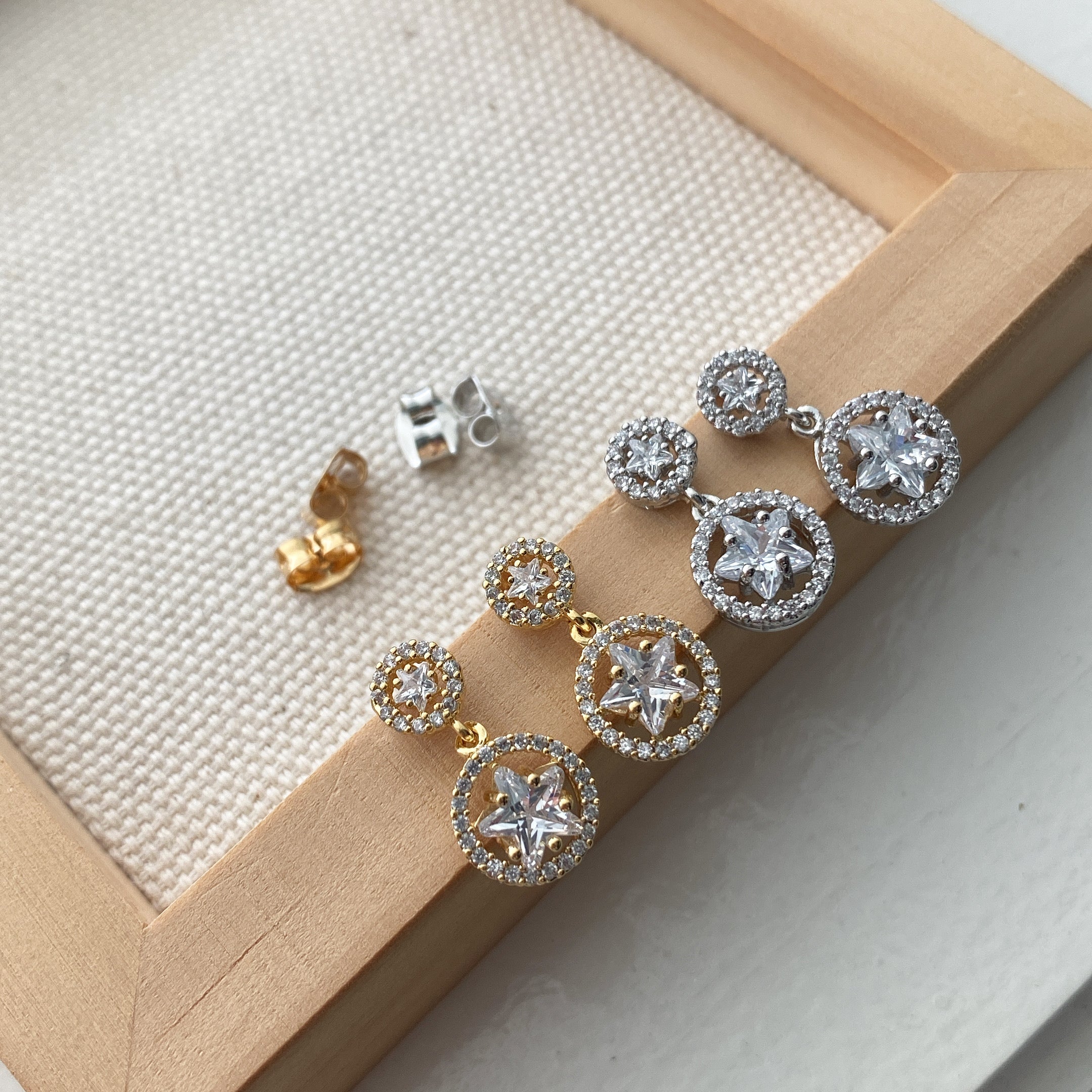 Double Star Drop Earrings