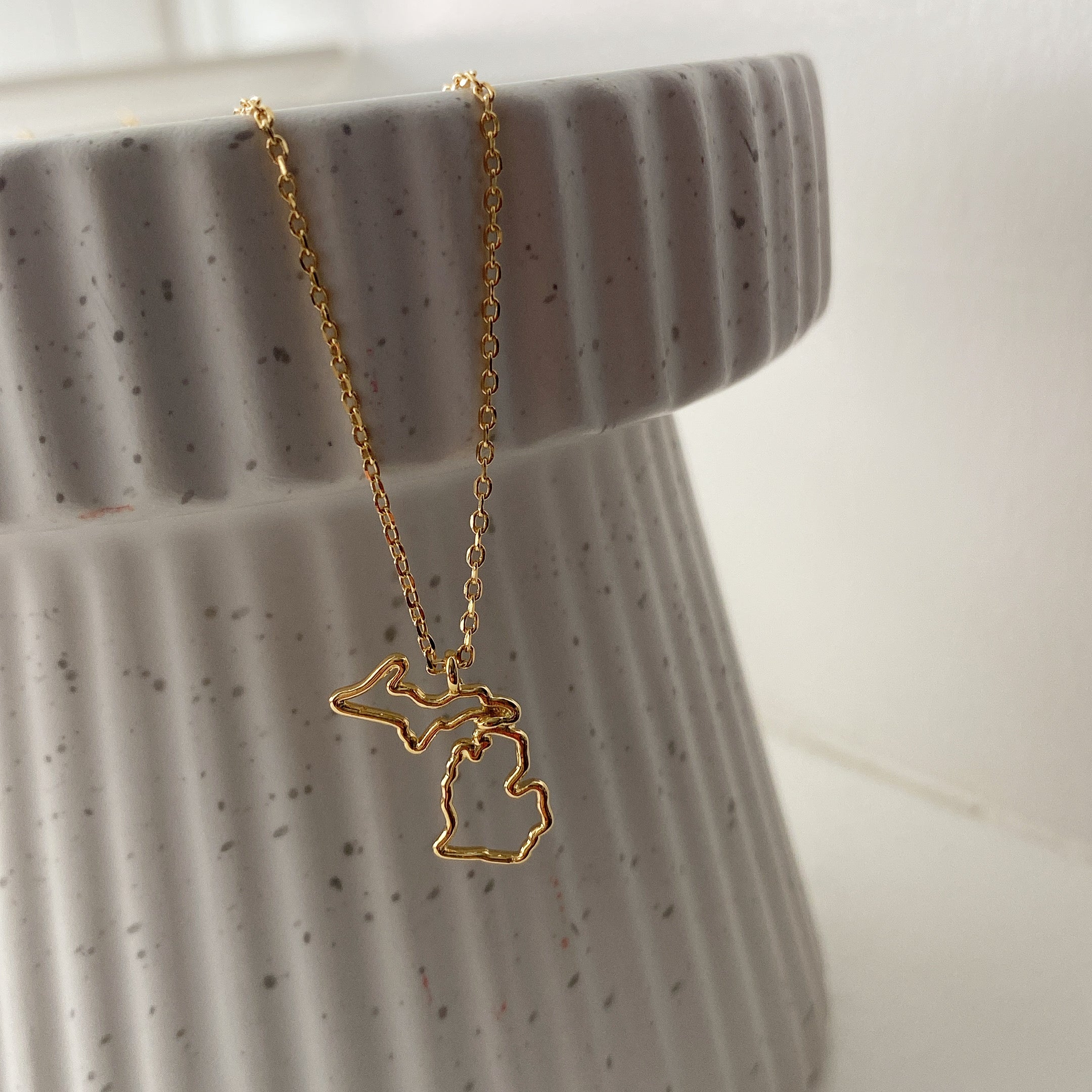 Michigan State Cutout Necklace