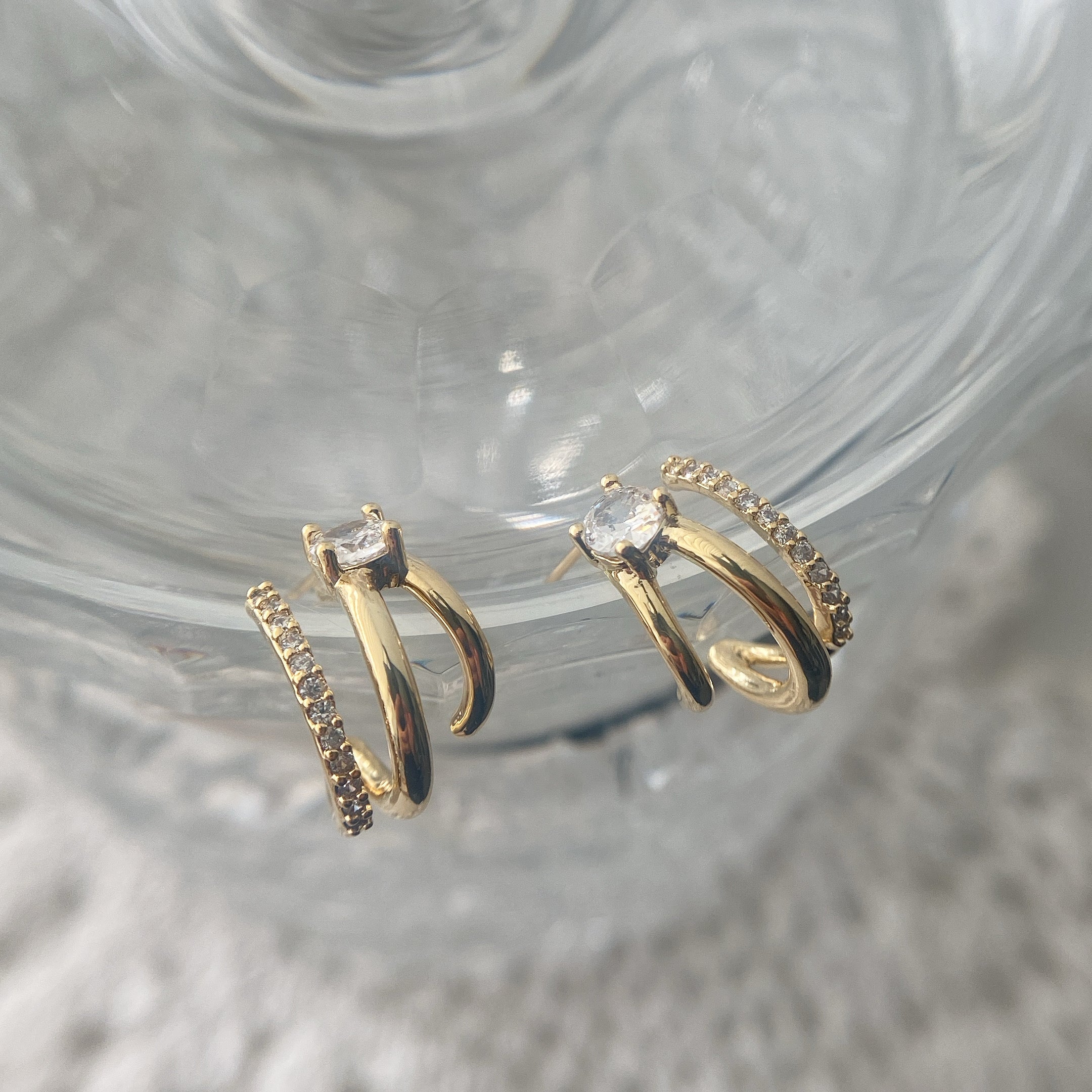 Pavé Cubic Grip Earrings