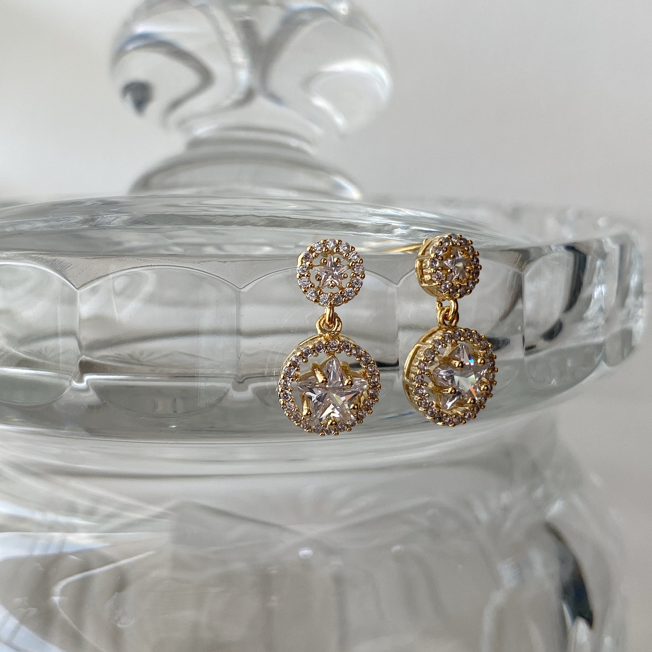 Double Star Drop Earrings