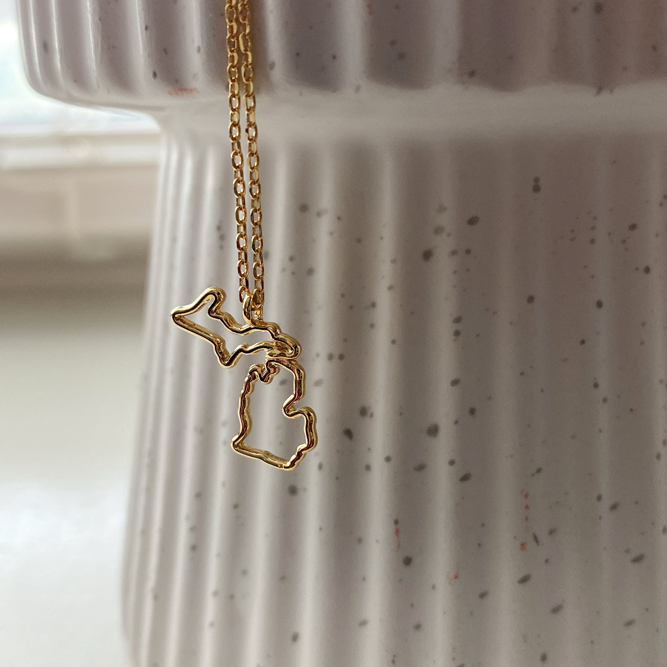 Michigan State Cutout Necklace