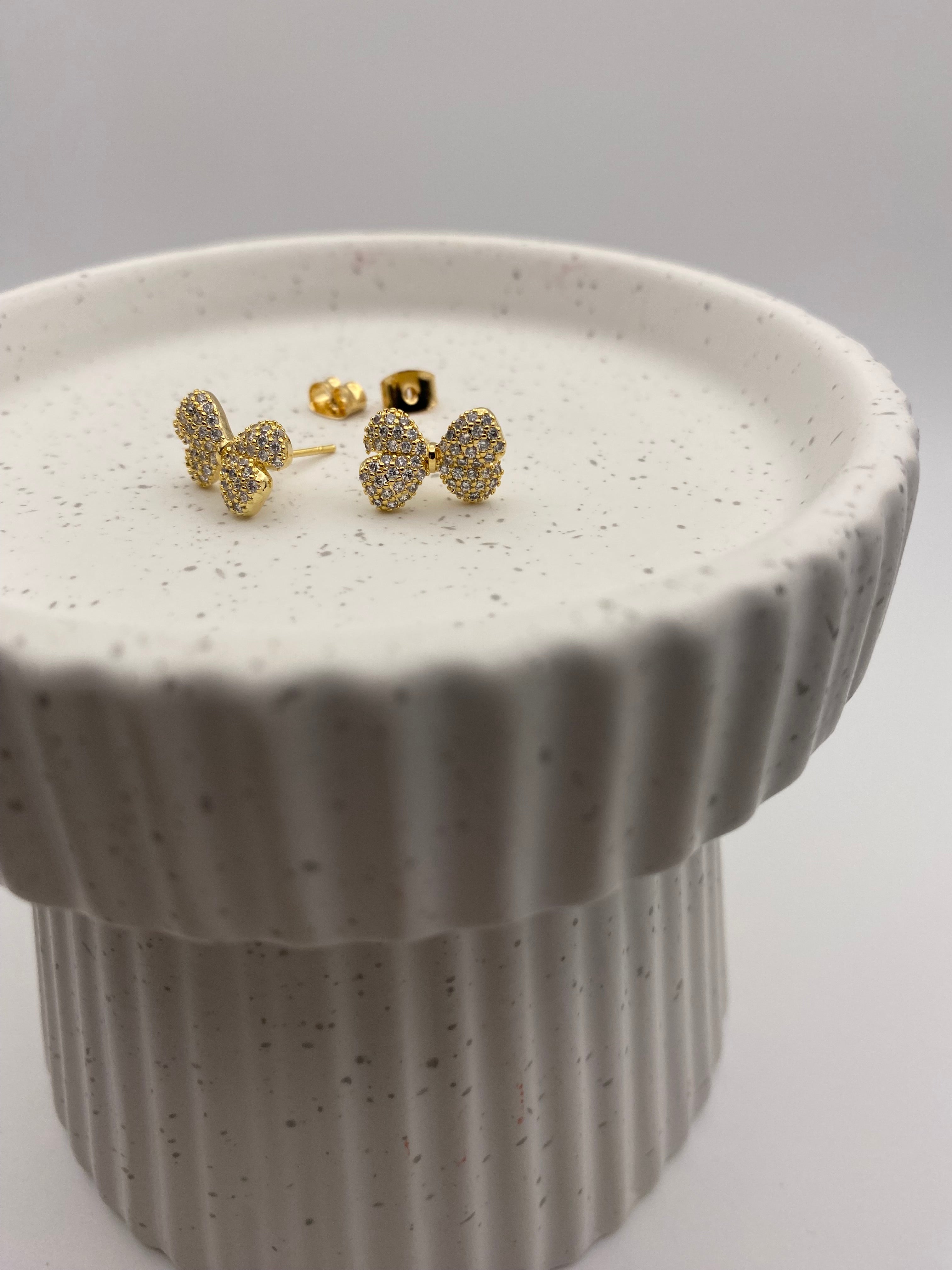 Pavé Poofy Bow Earrings