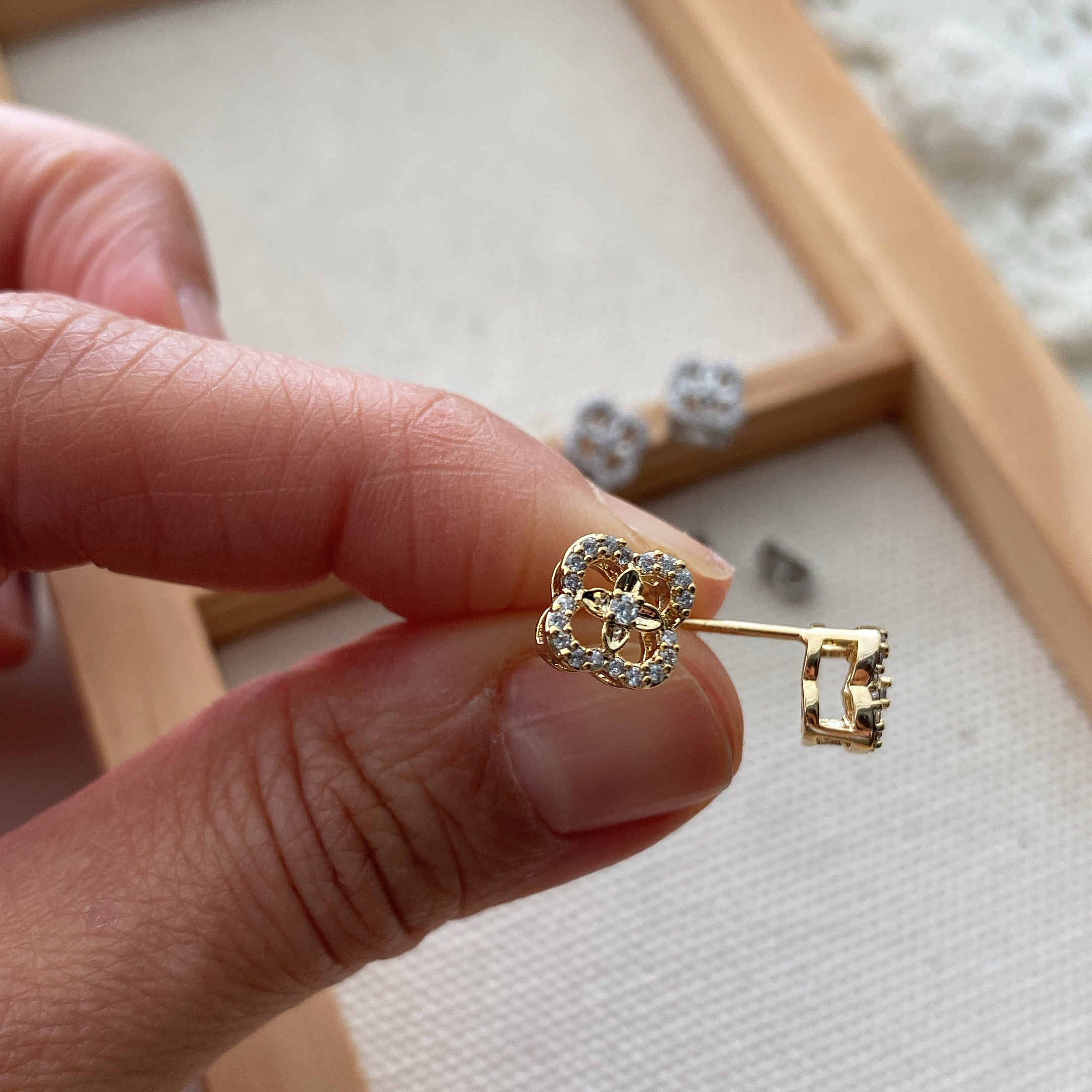 Crystal Clover Earrings