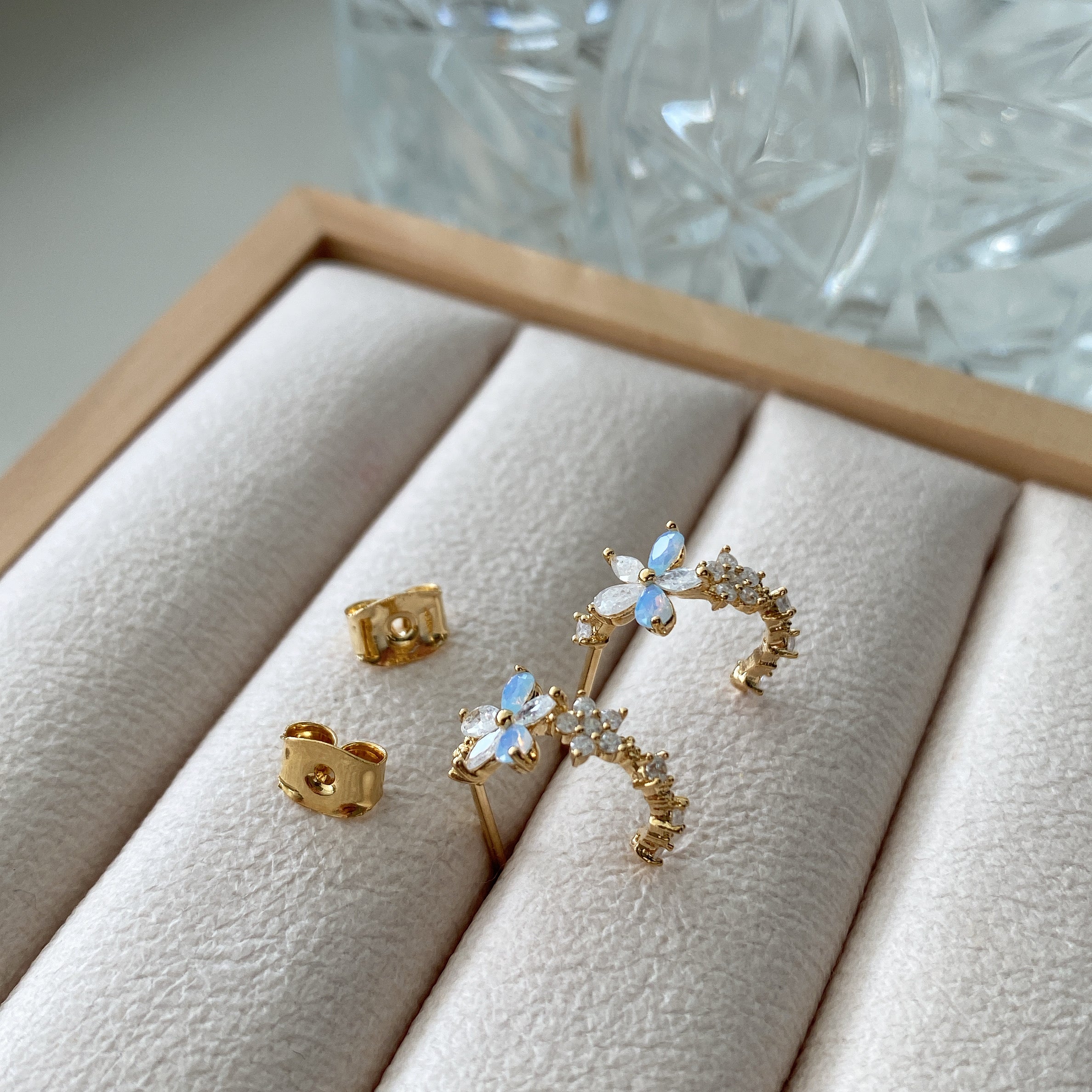 Sky Petal Hoop Earrings