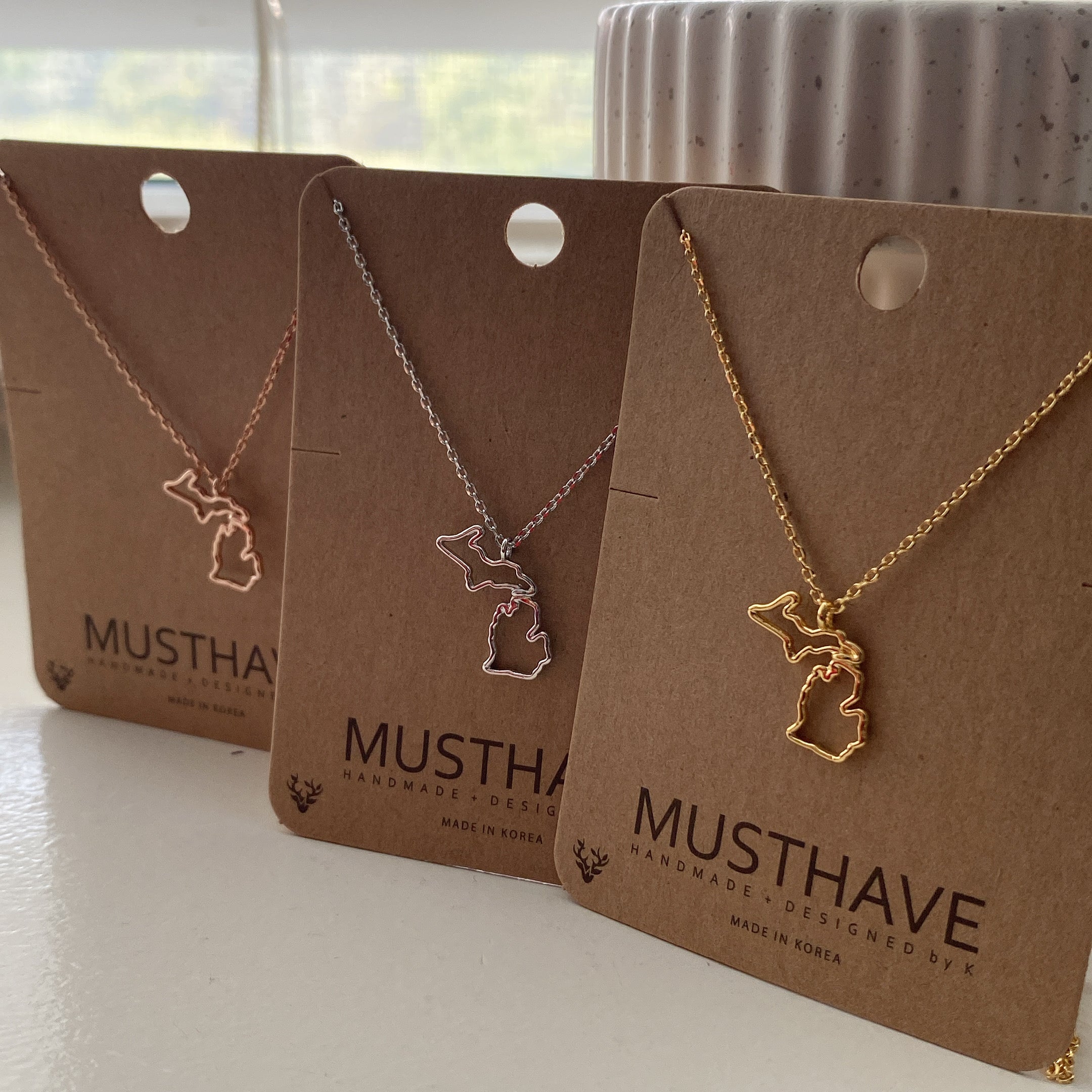 Michigan State Cutout Necklace