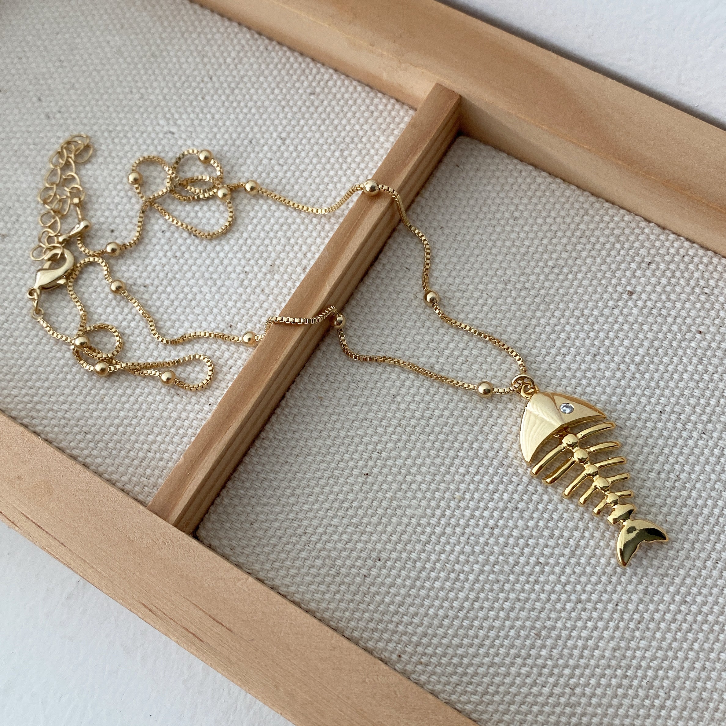 Fishbone Pendant Necklace
