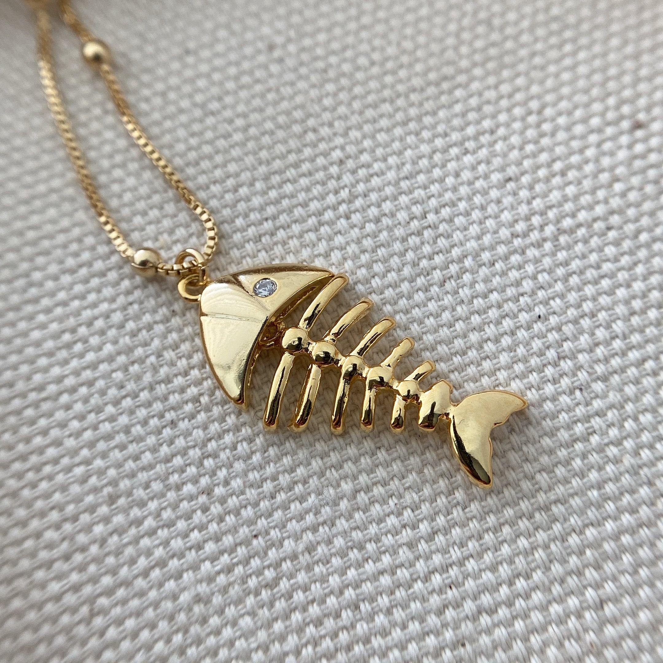 Fishbone Pendant Necklace