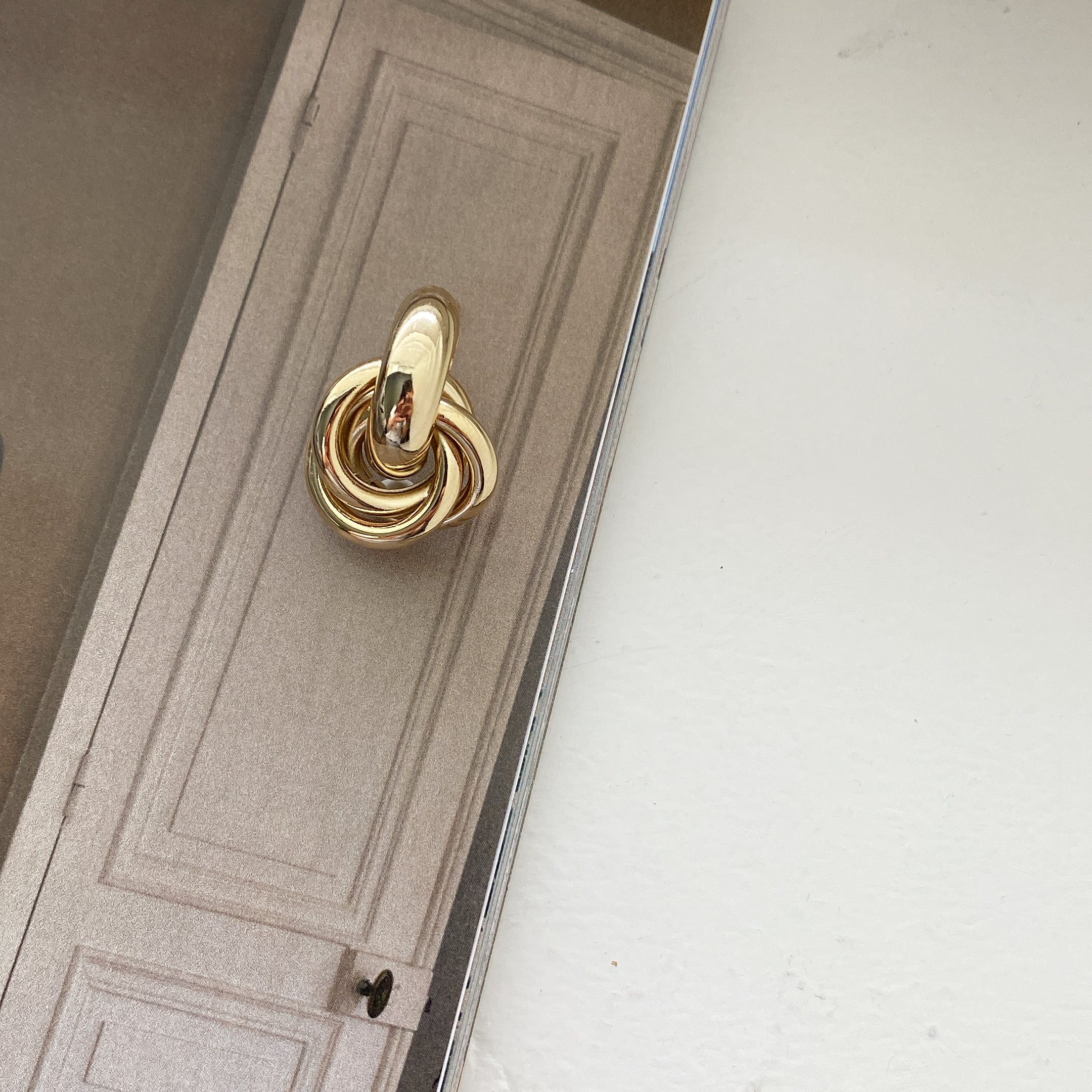 Three Ring Door Knocker Earrings
