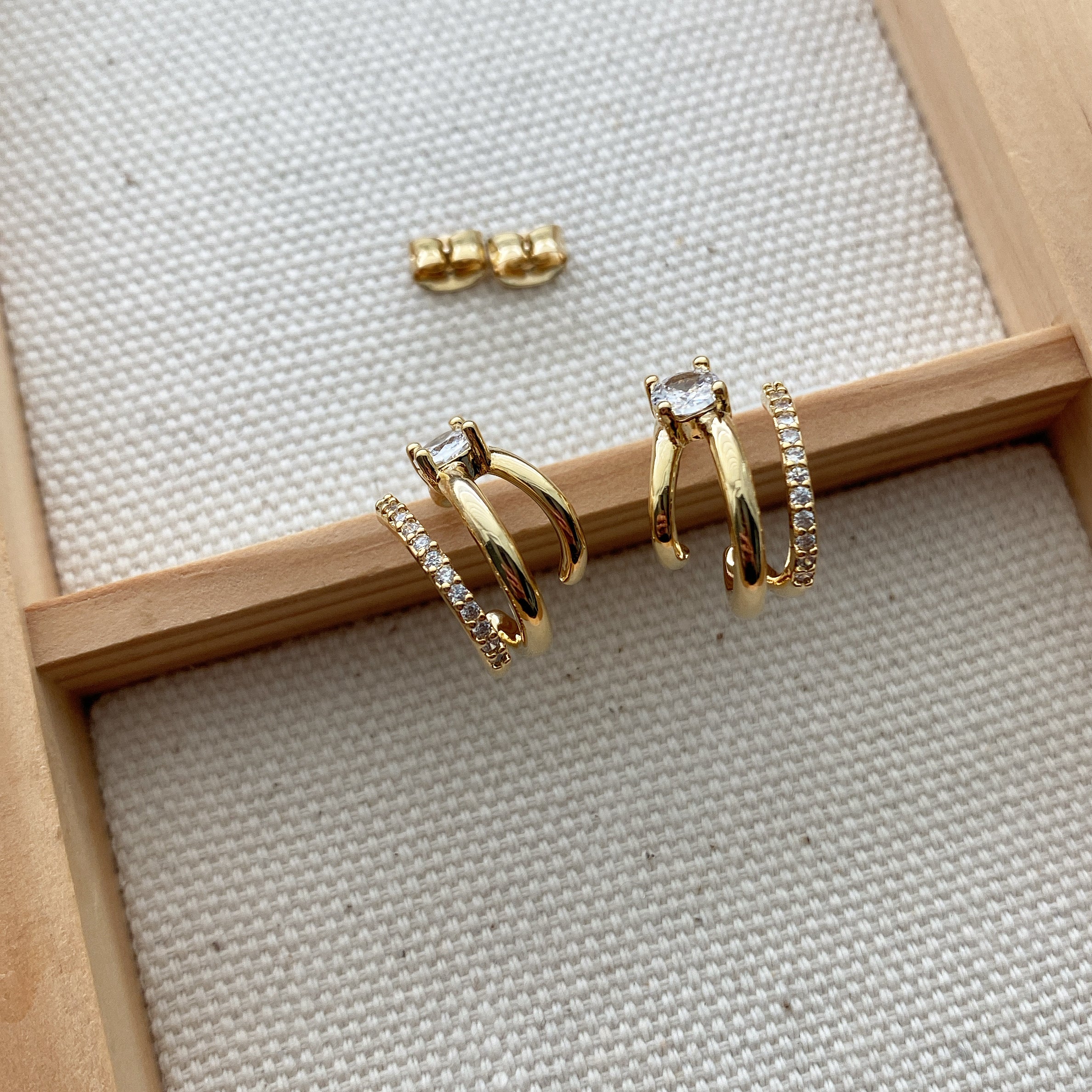 Pavé Cubic Grip Earrings