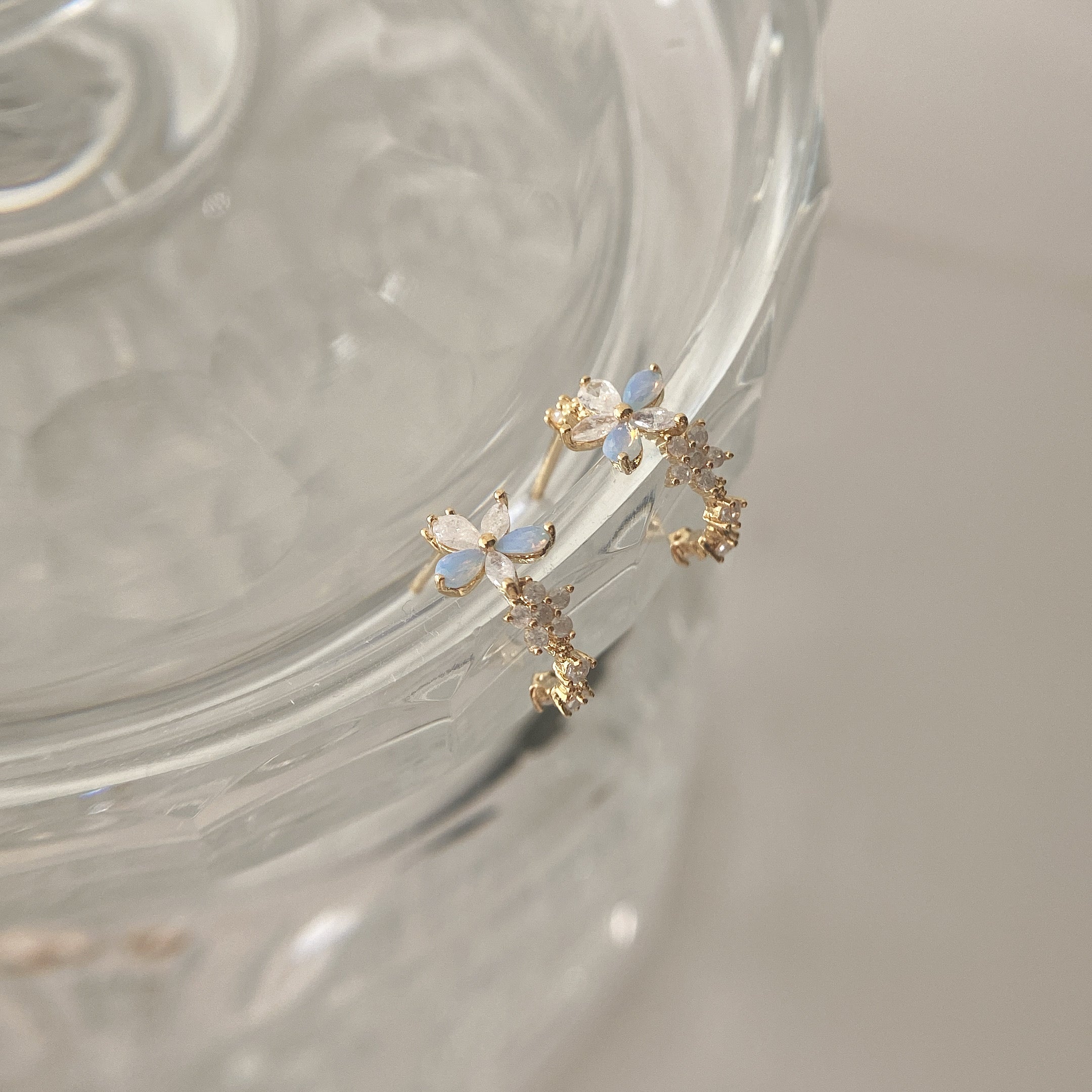 Sky Petal Hoop Earrings