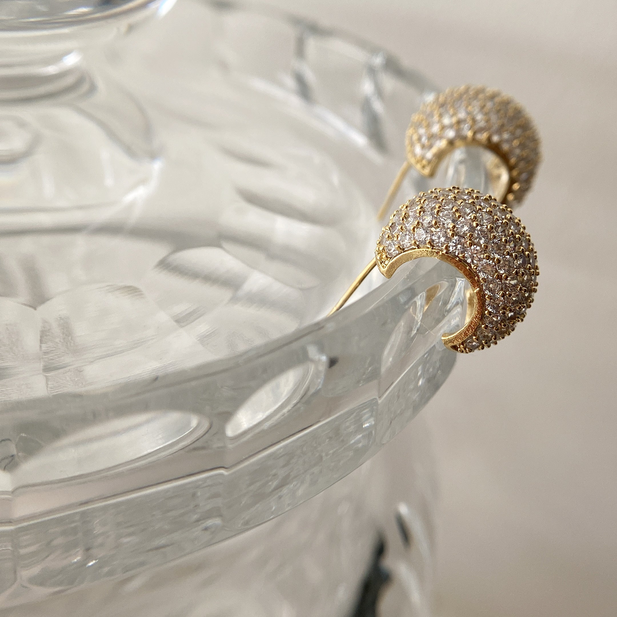 Pavé Chunky Rondelle Hoop Earrings