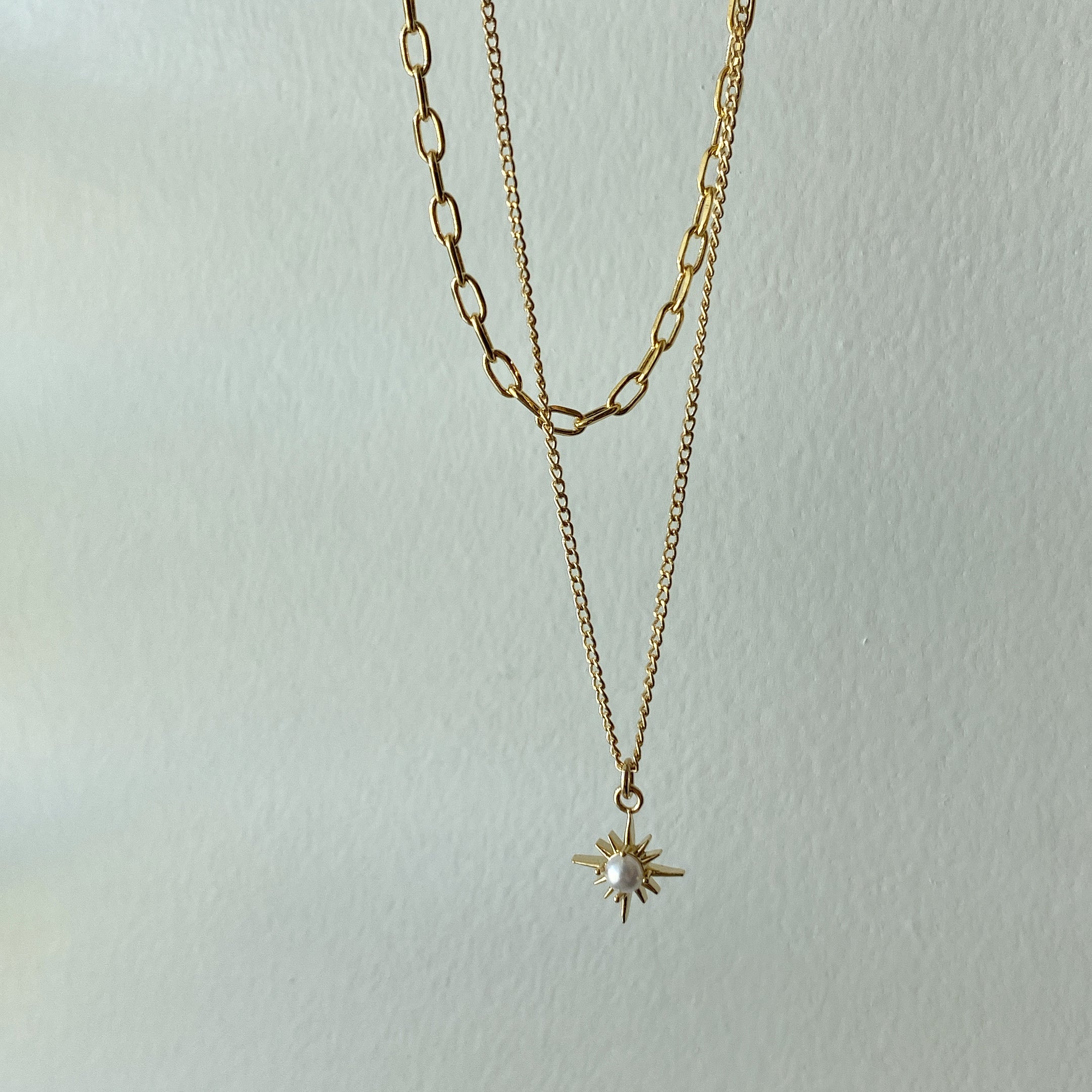 Layered Necklace: Pearl Sunburst