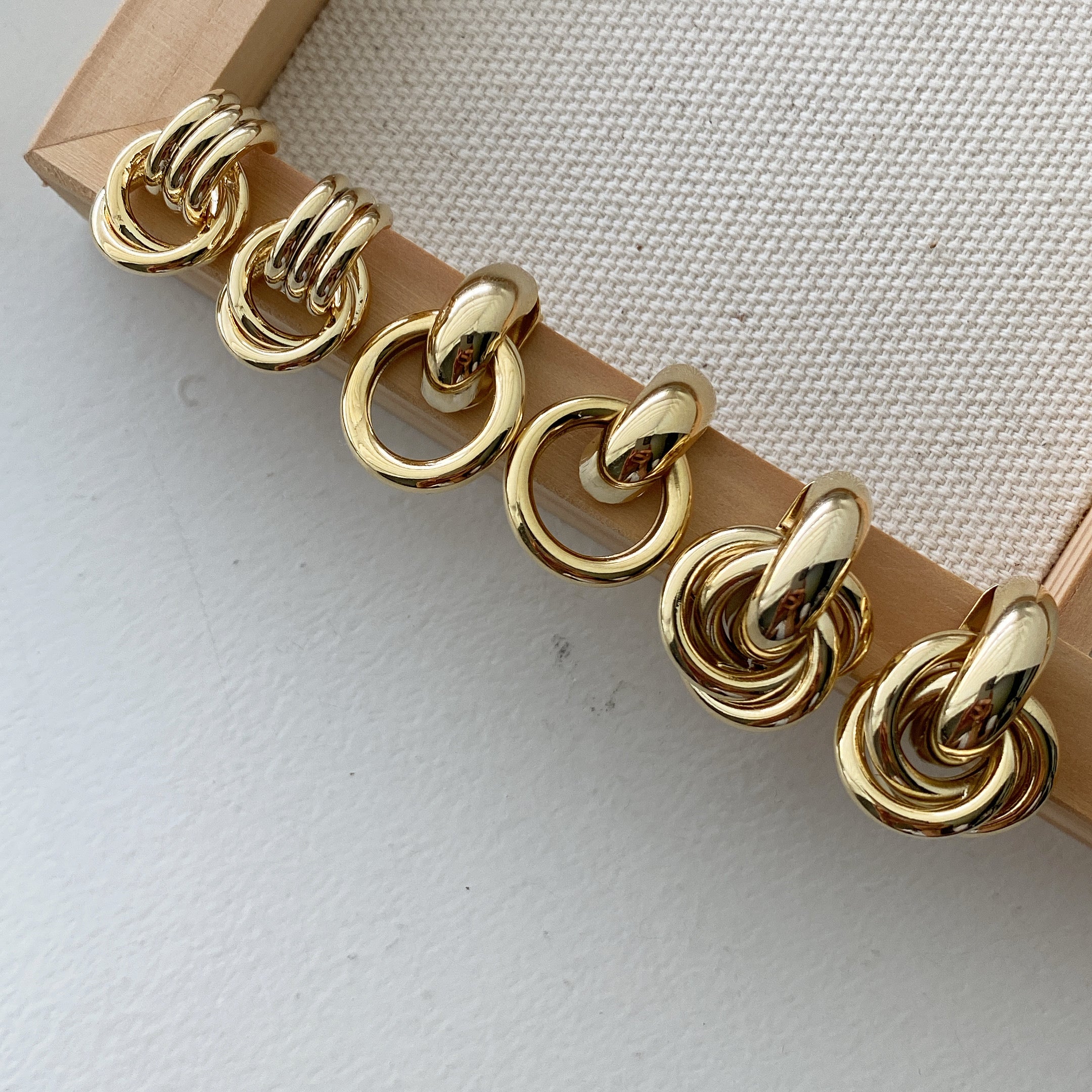 Three Ring Door Knocker Earrings