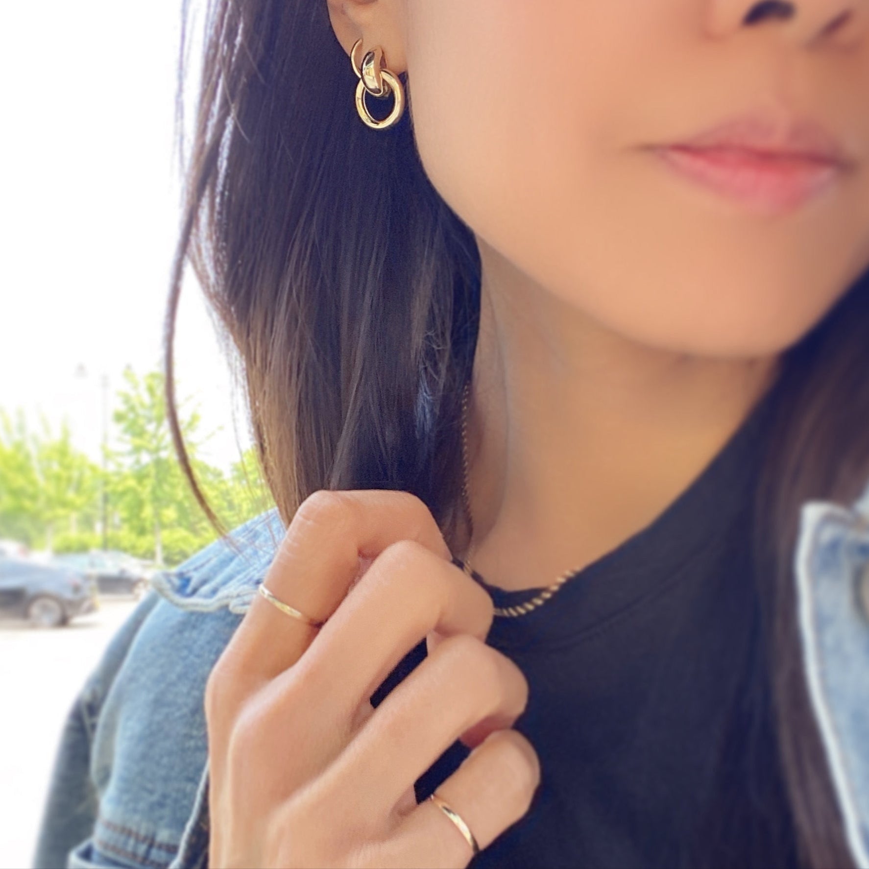 Solo Ring Door Knocker Earrings