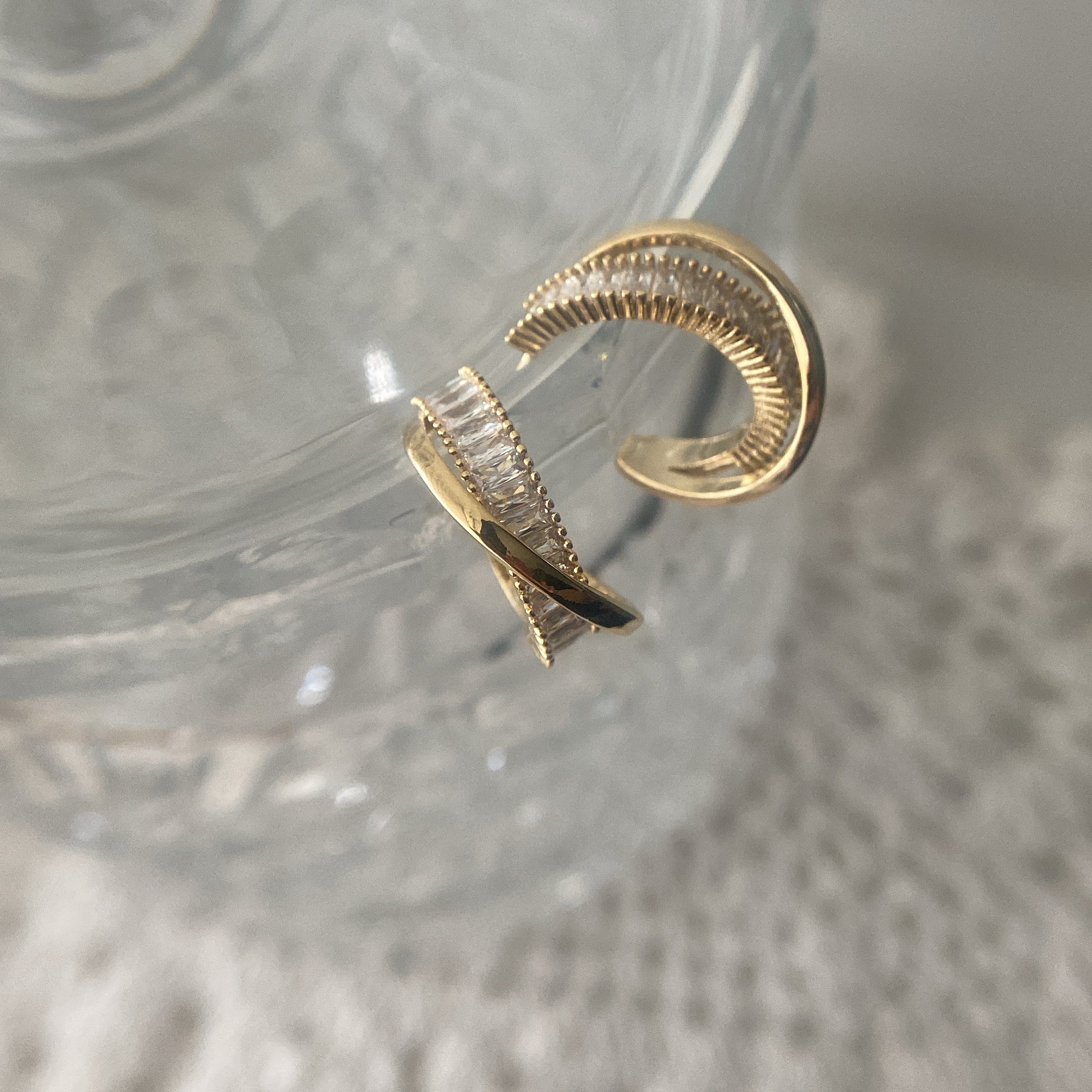 Baguette Criss Cross Hoop Earrings