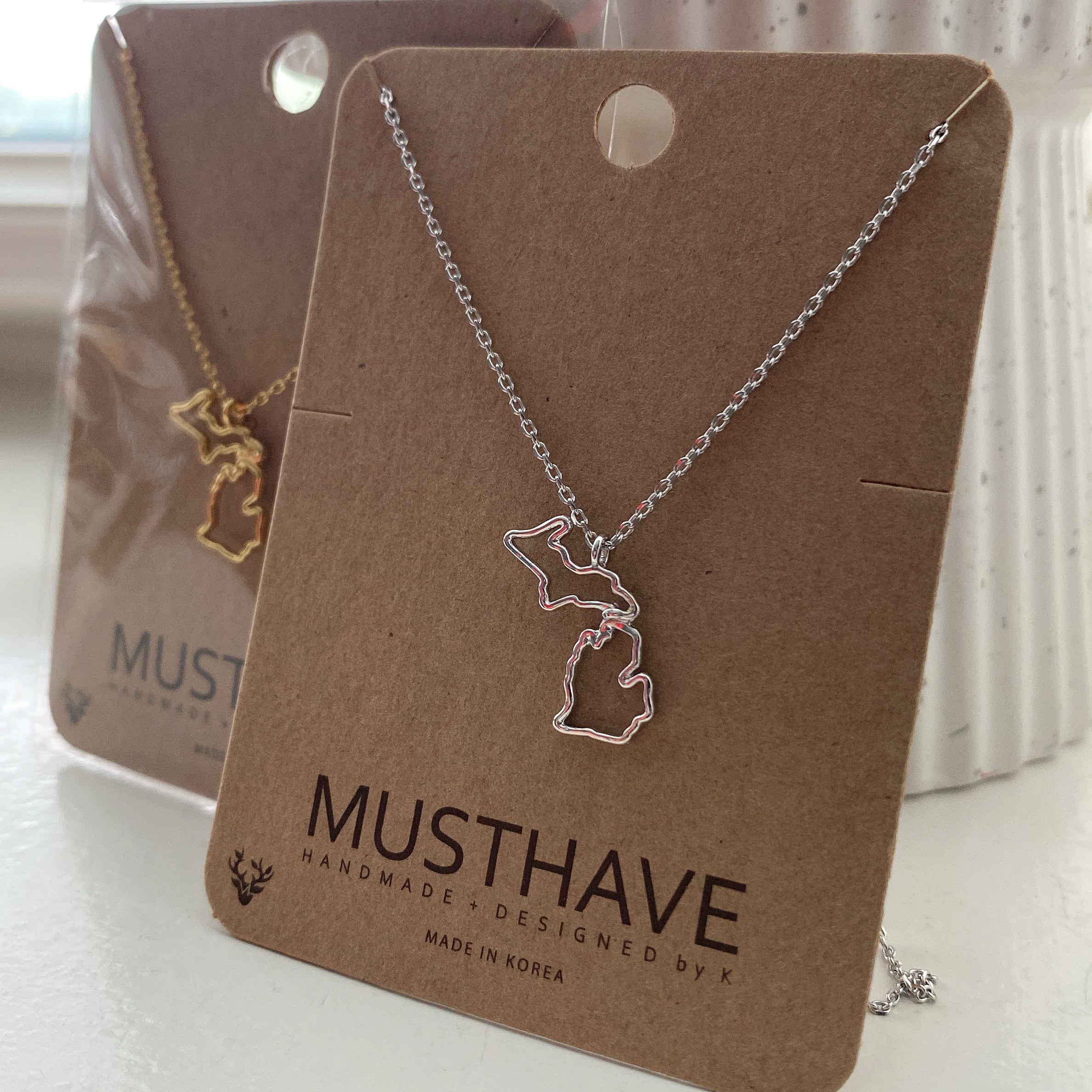 Michigan State Cutout Necklace