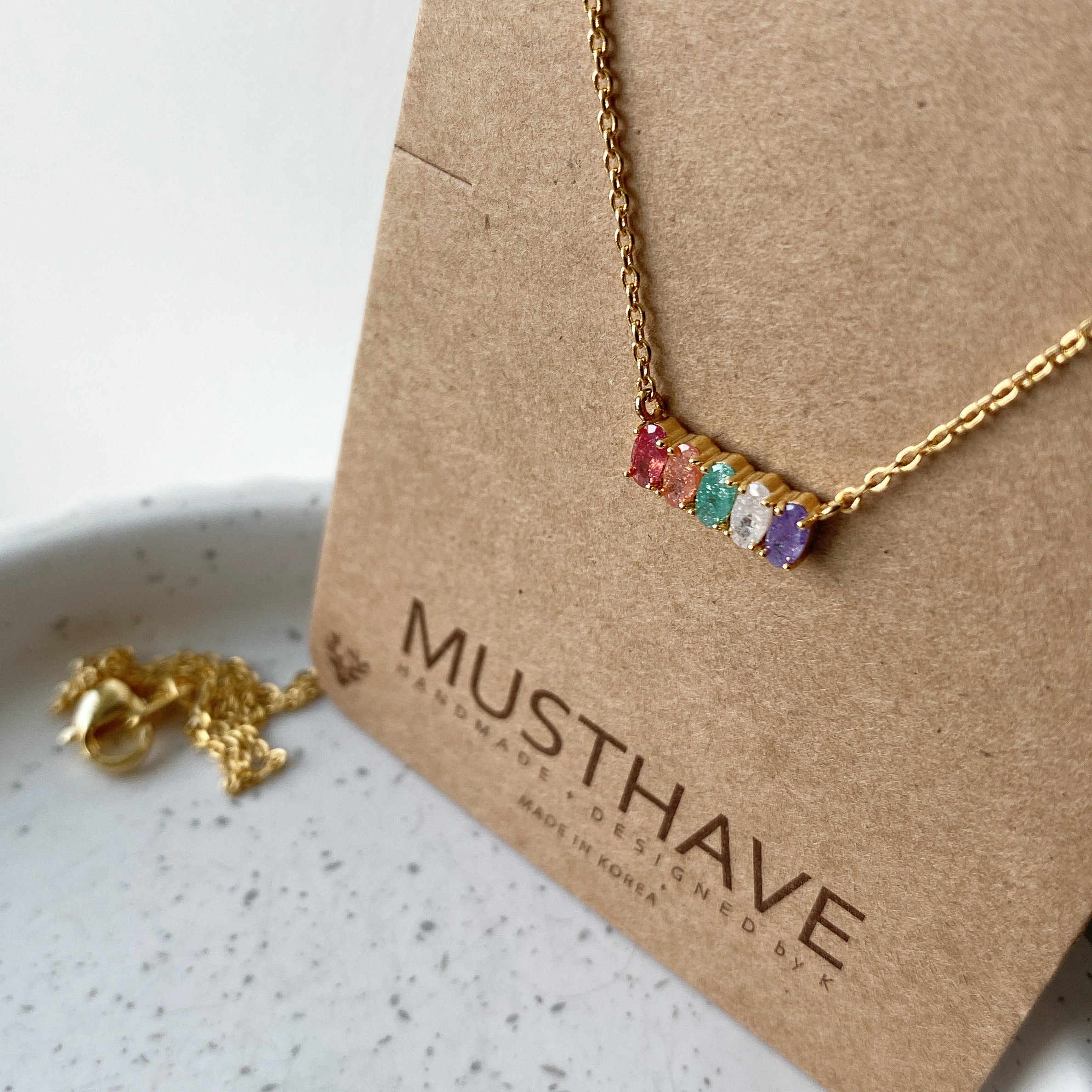 Zirconia (CZ): Unicorn Party Cluster Necklace