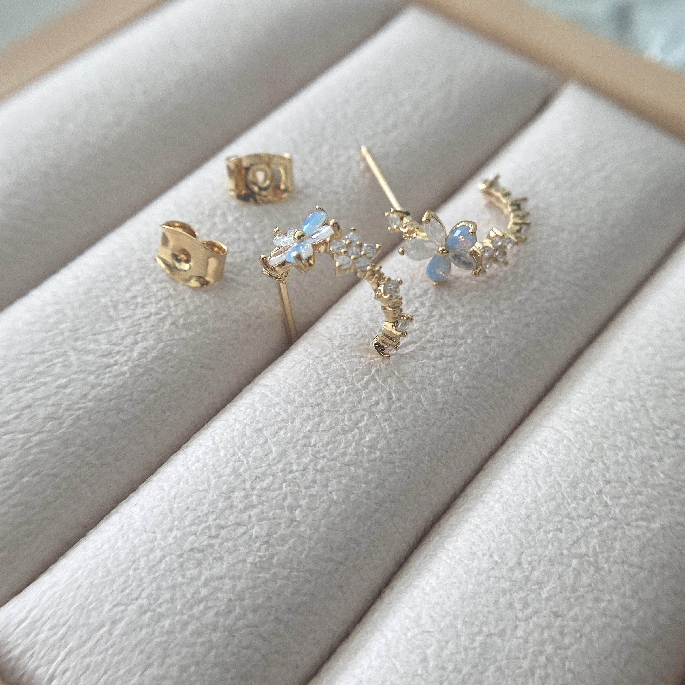 Sky Petal Hoop Earrings