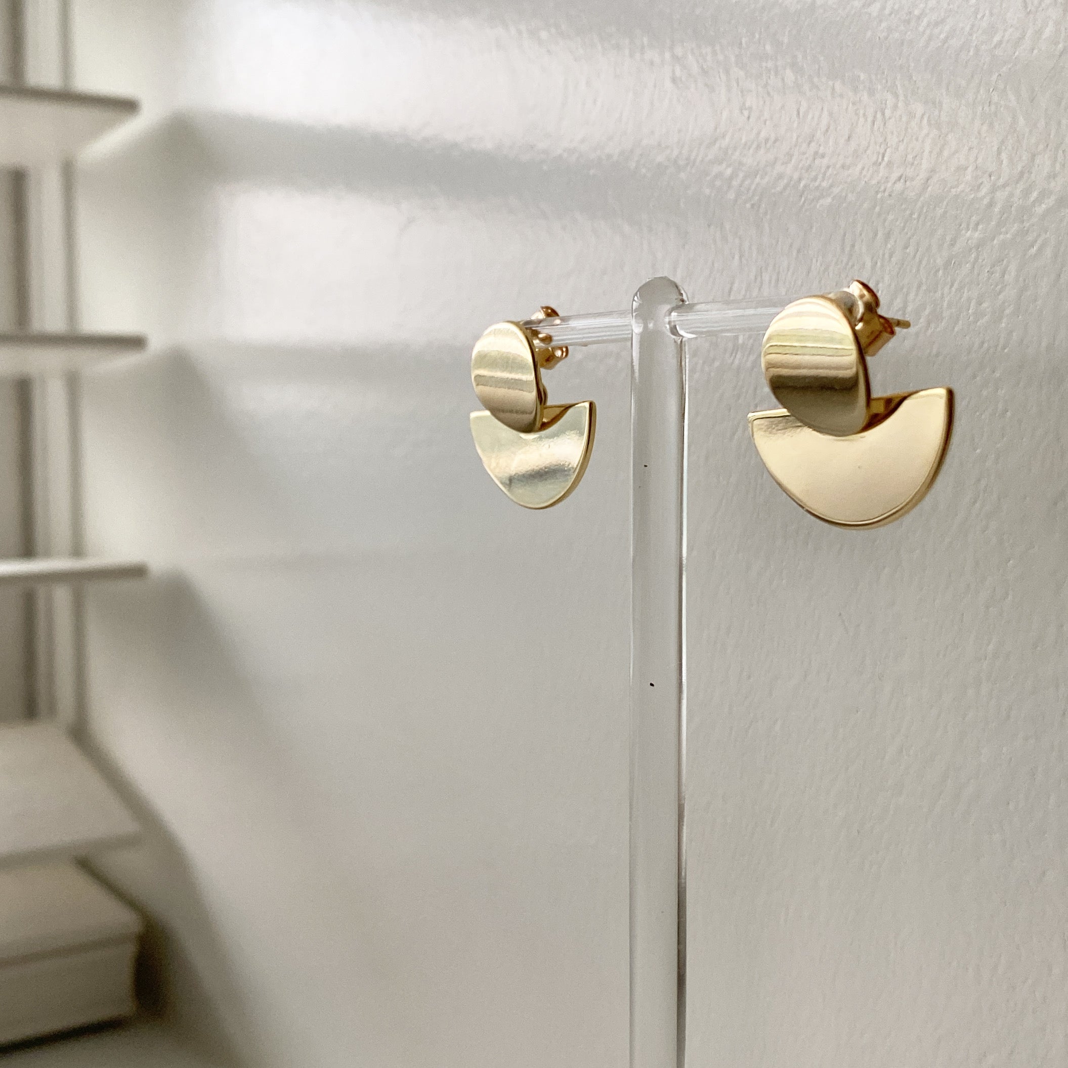 Geometric Half Moon Earrings