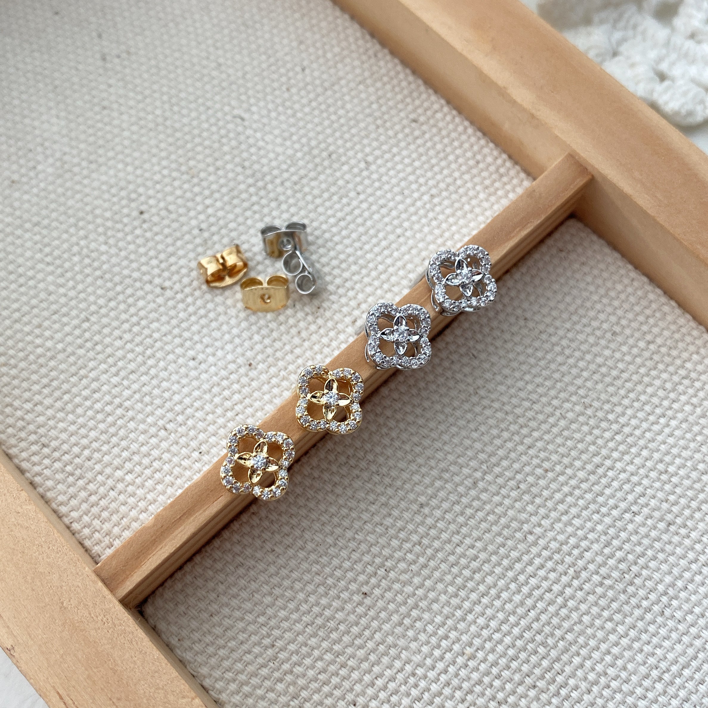 Crystal Clover Earrings