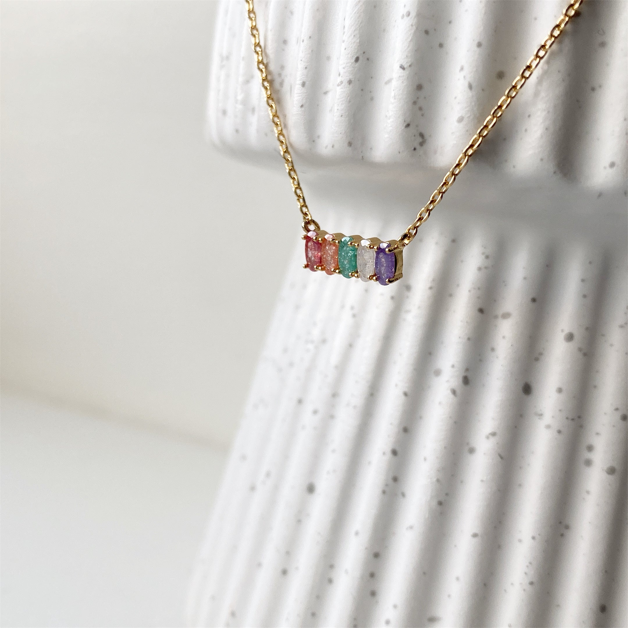 Zirconia (CZ): Unicorn Party Cluster Necklace