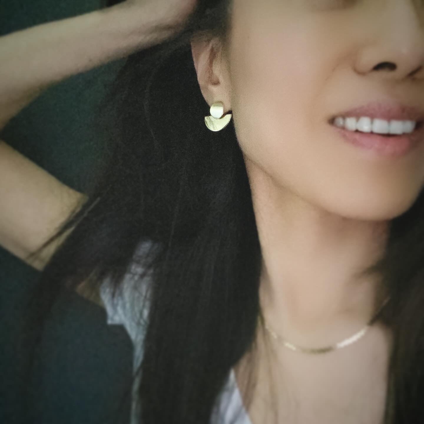 Geometric Half Moon Earrings