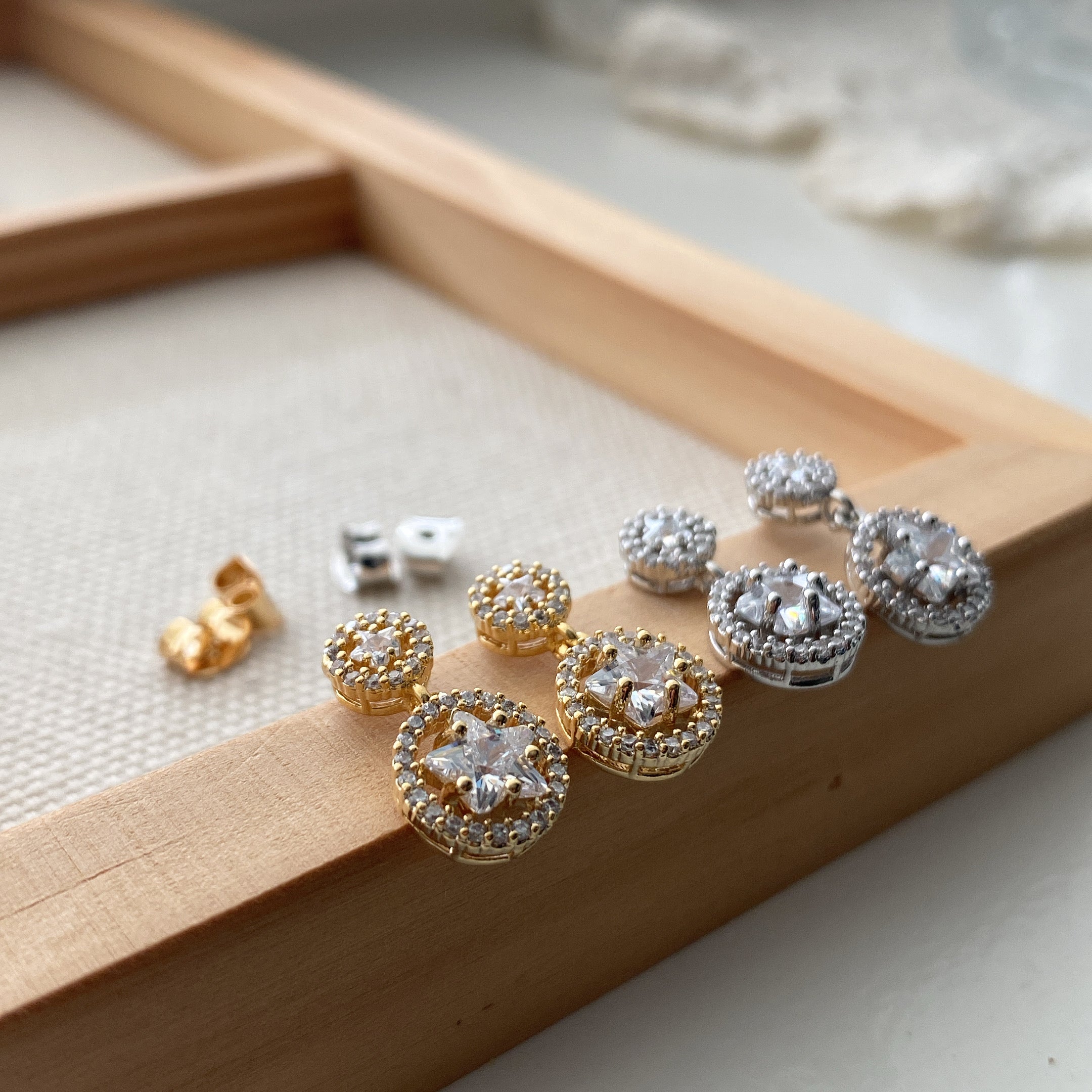 Double Star Drop Earrings