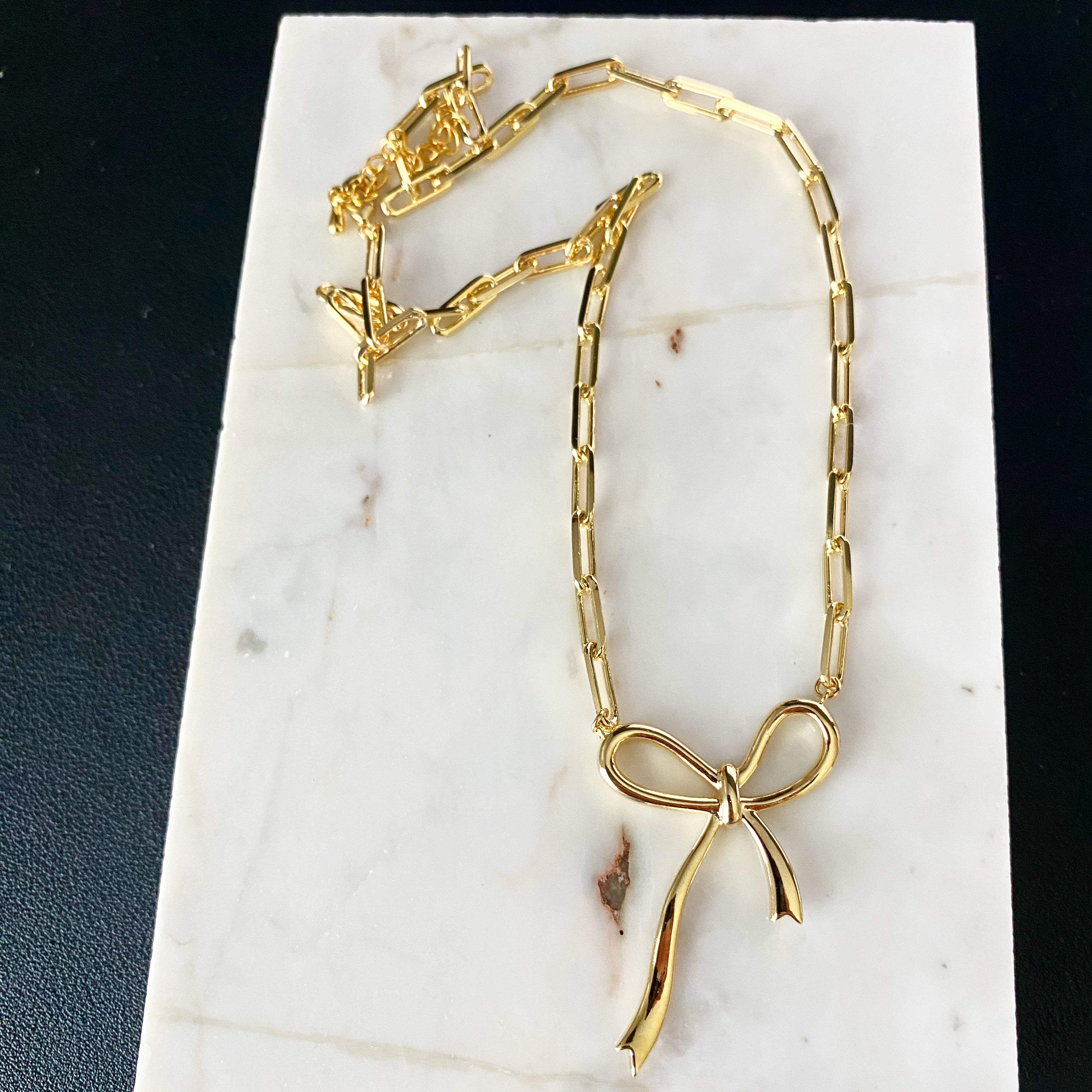 Paperclip Big Bow Necklace