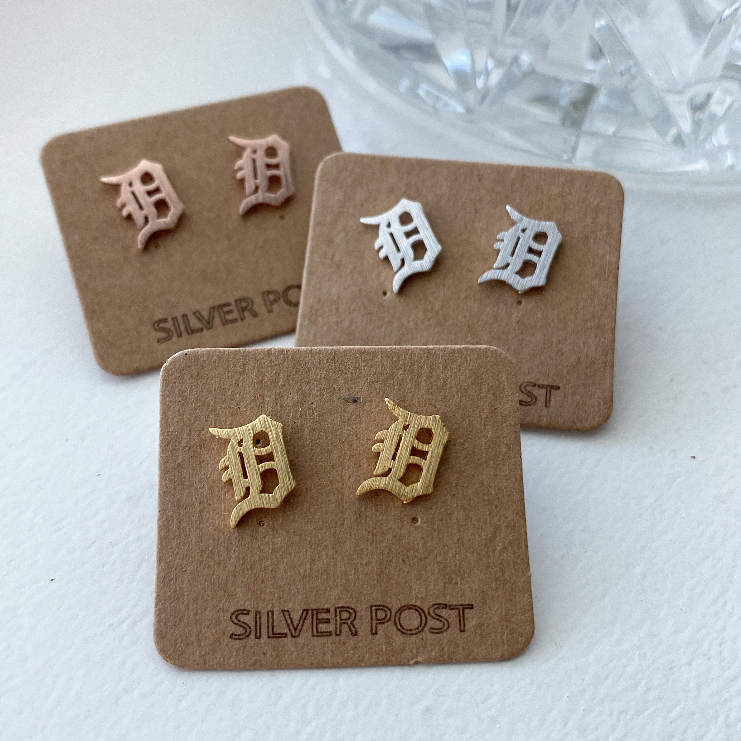 Detroit 'D' Earrings