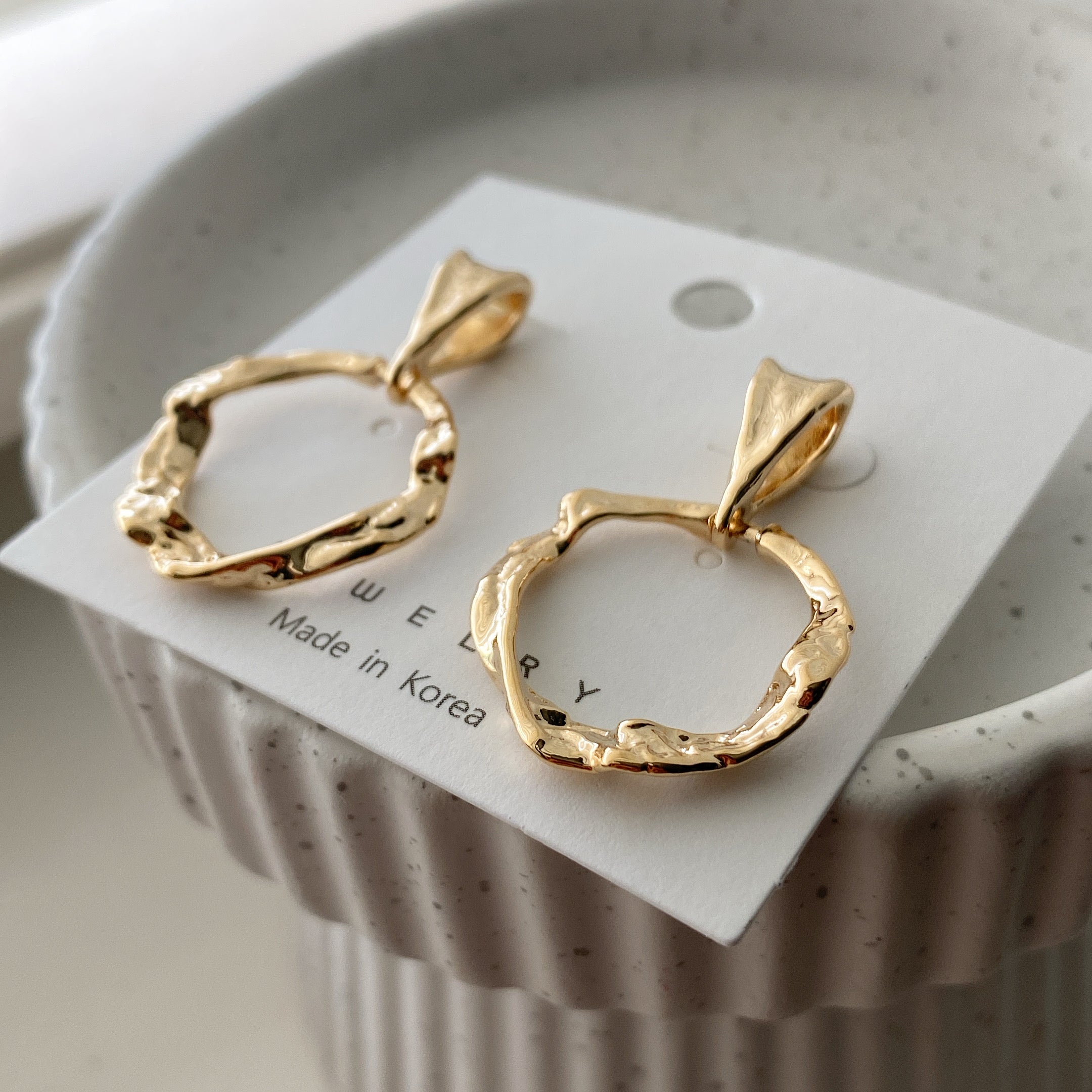 Hammered Door Knocker Earrings