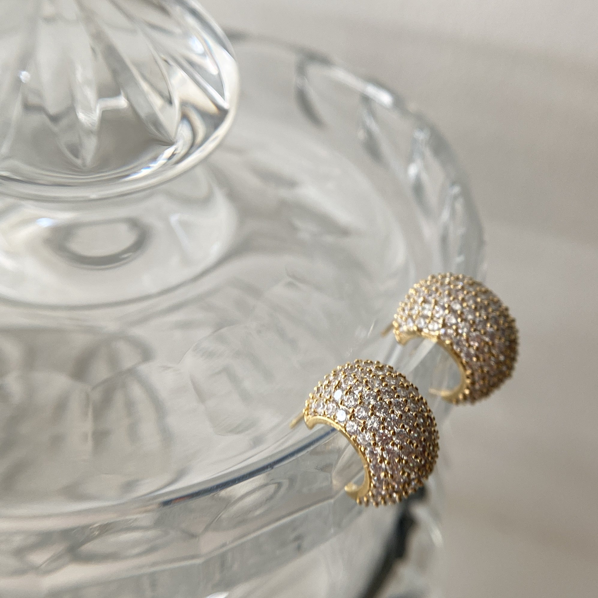 Pavé Chunky Rondelle Hoop Earrings