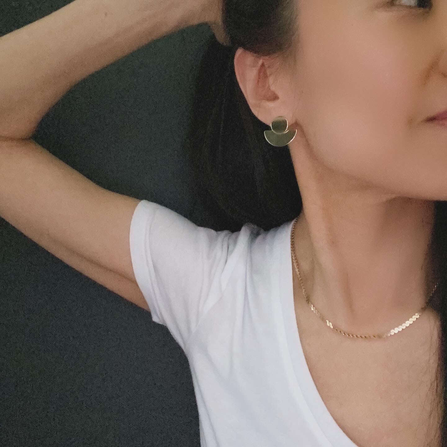 Geometric Half Moon Earrings