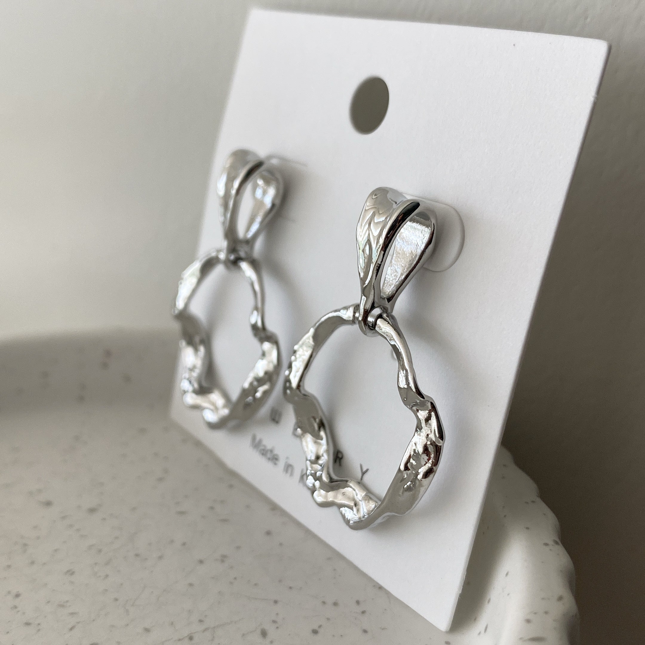 Hammered Door Knocker Earrings