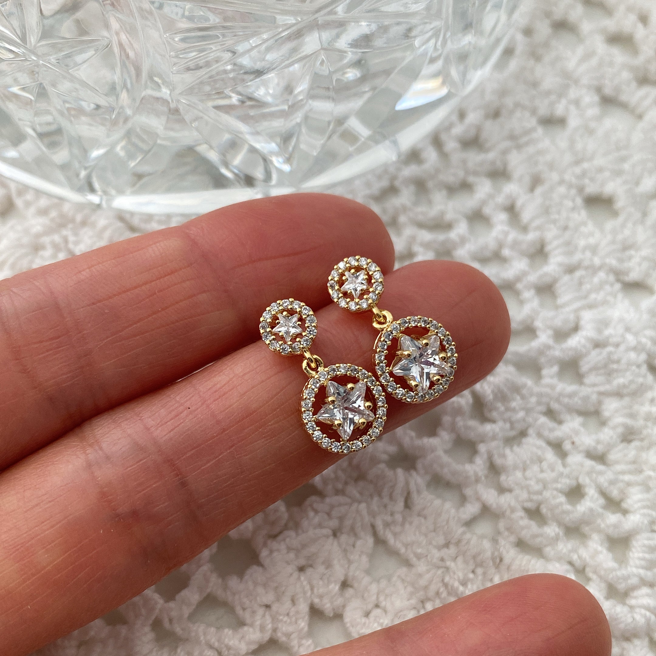 Double Star Drop Earrings