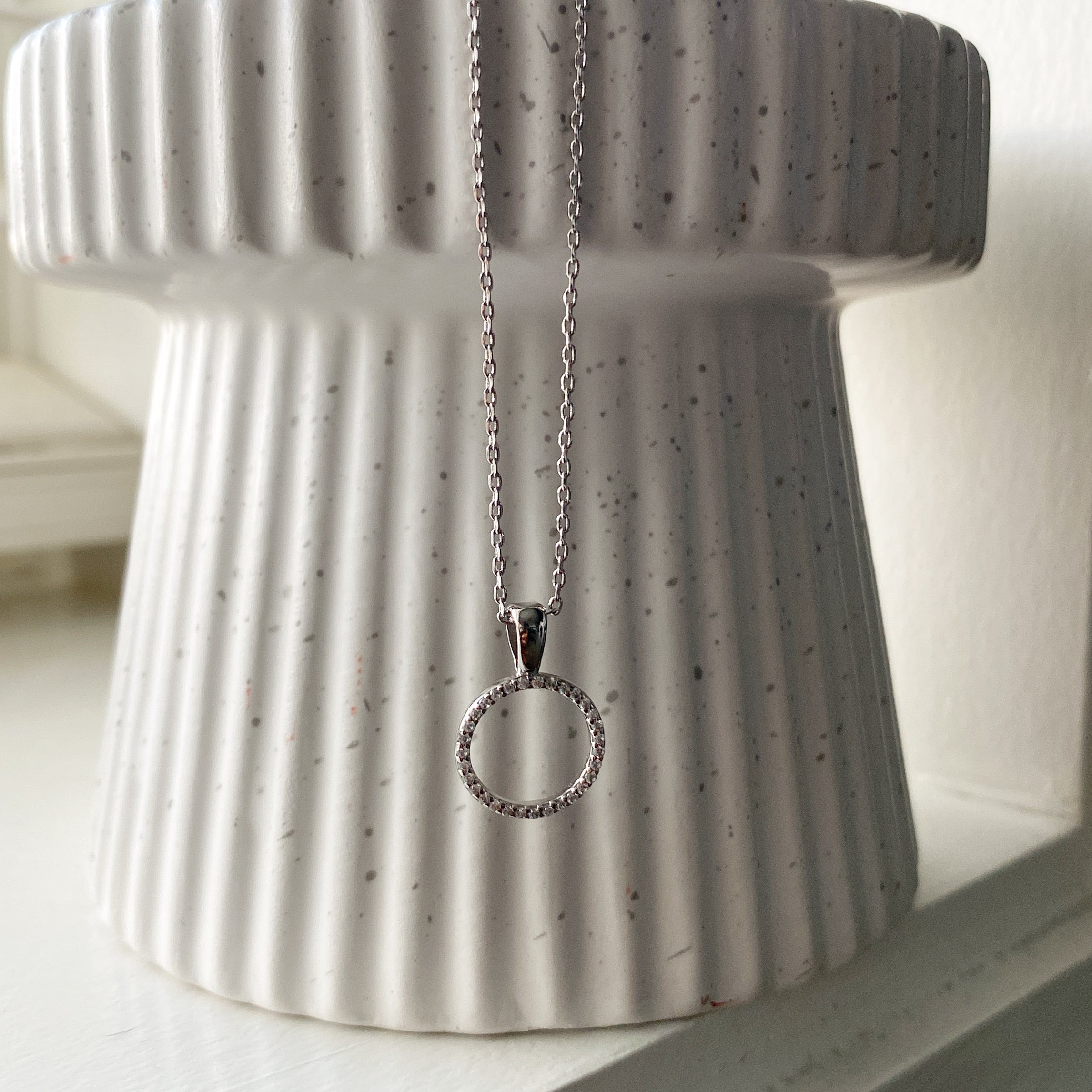 Pavé Karma Circle Necklace