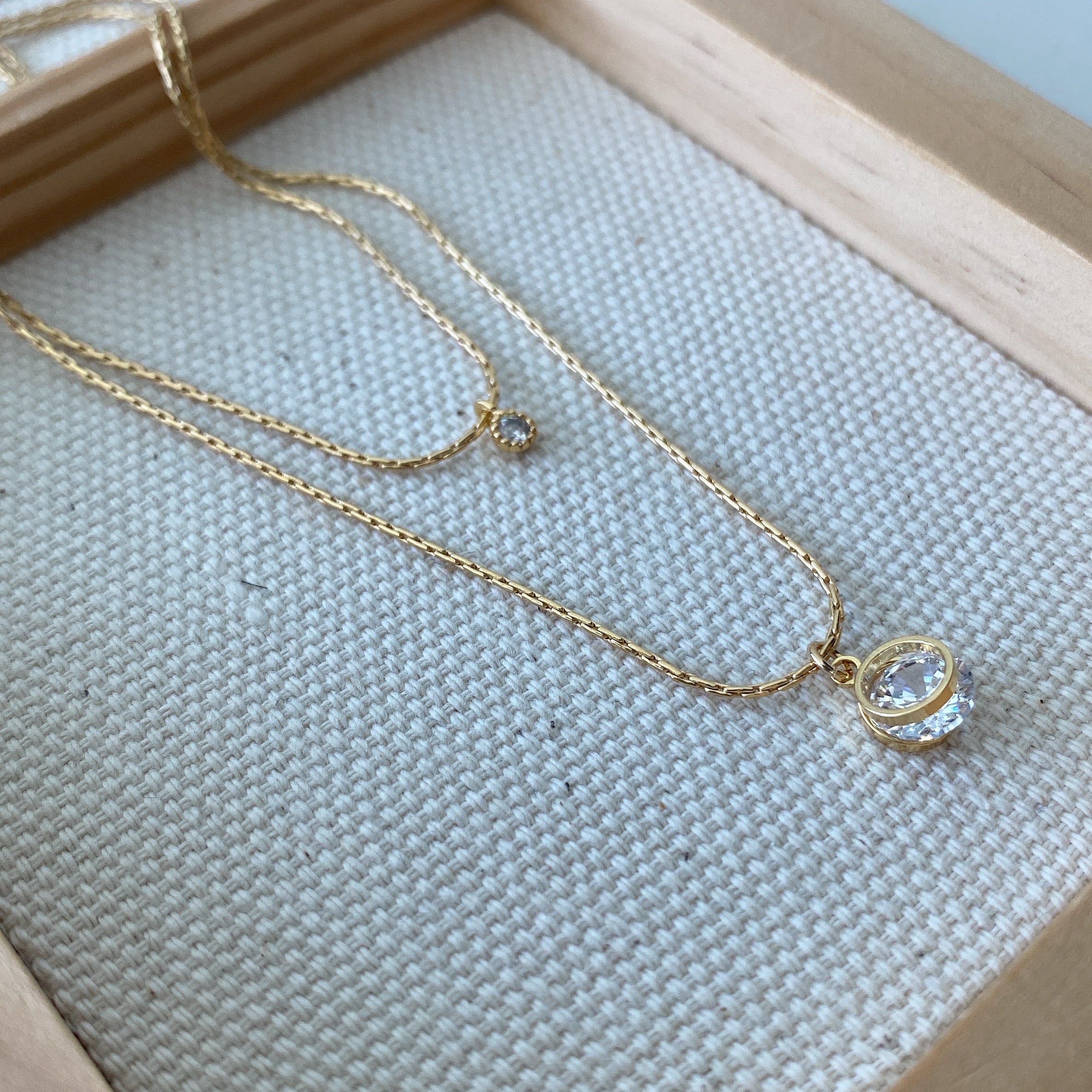 Layered Necklace: Big & Small CZ