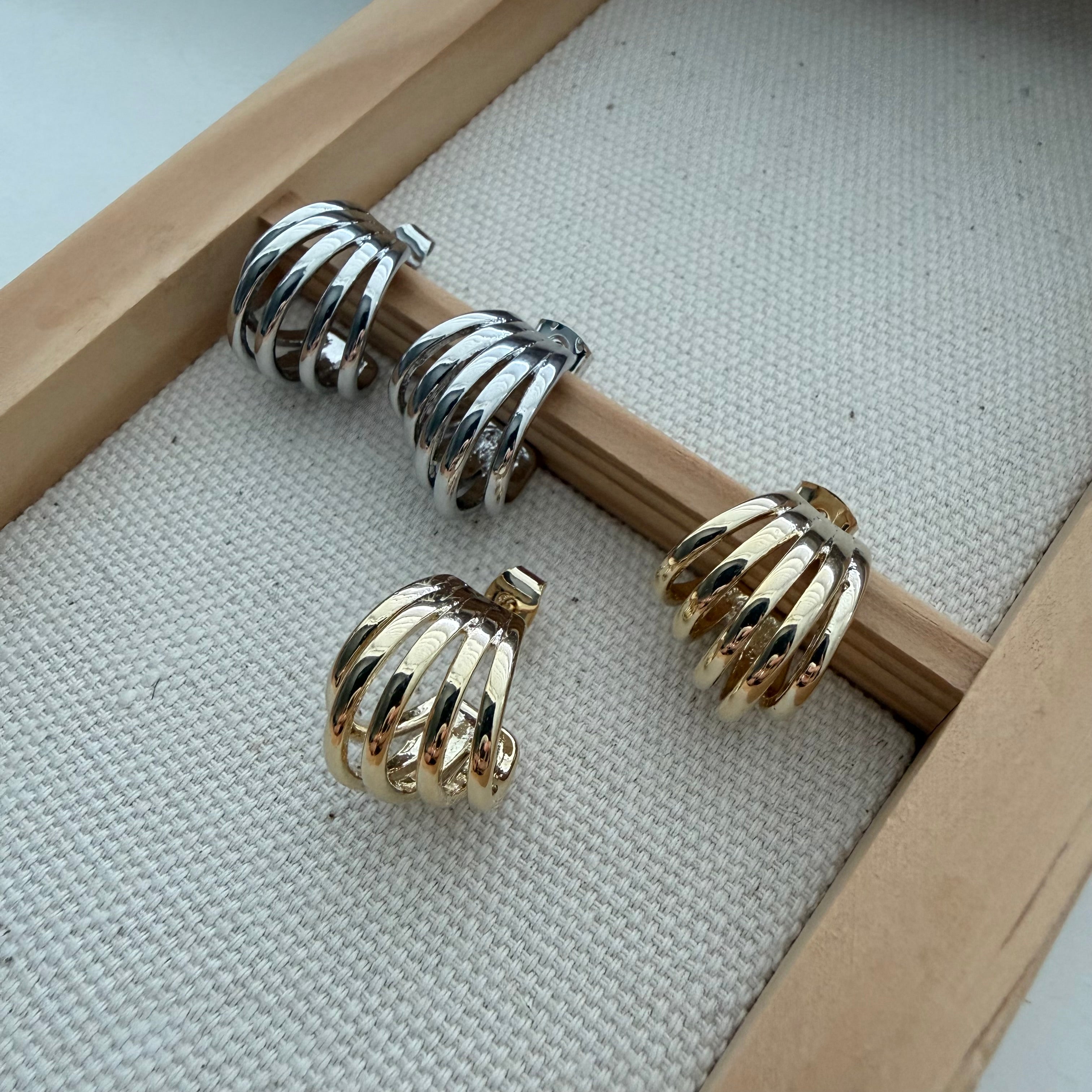 Five Tier Hoop Earrings