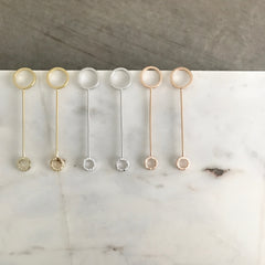 Double Circle Stick Earrings