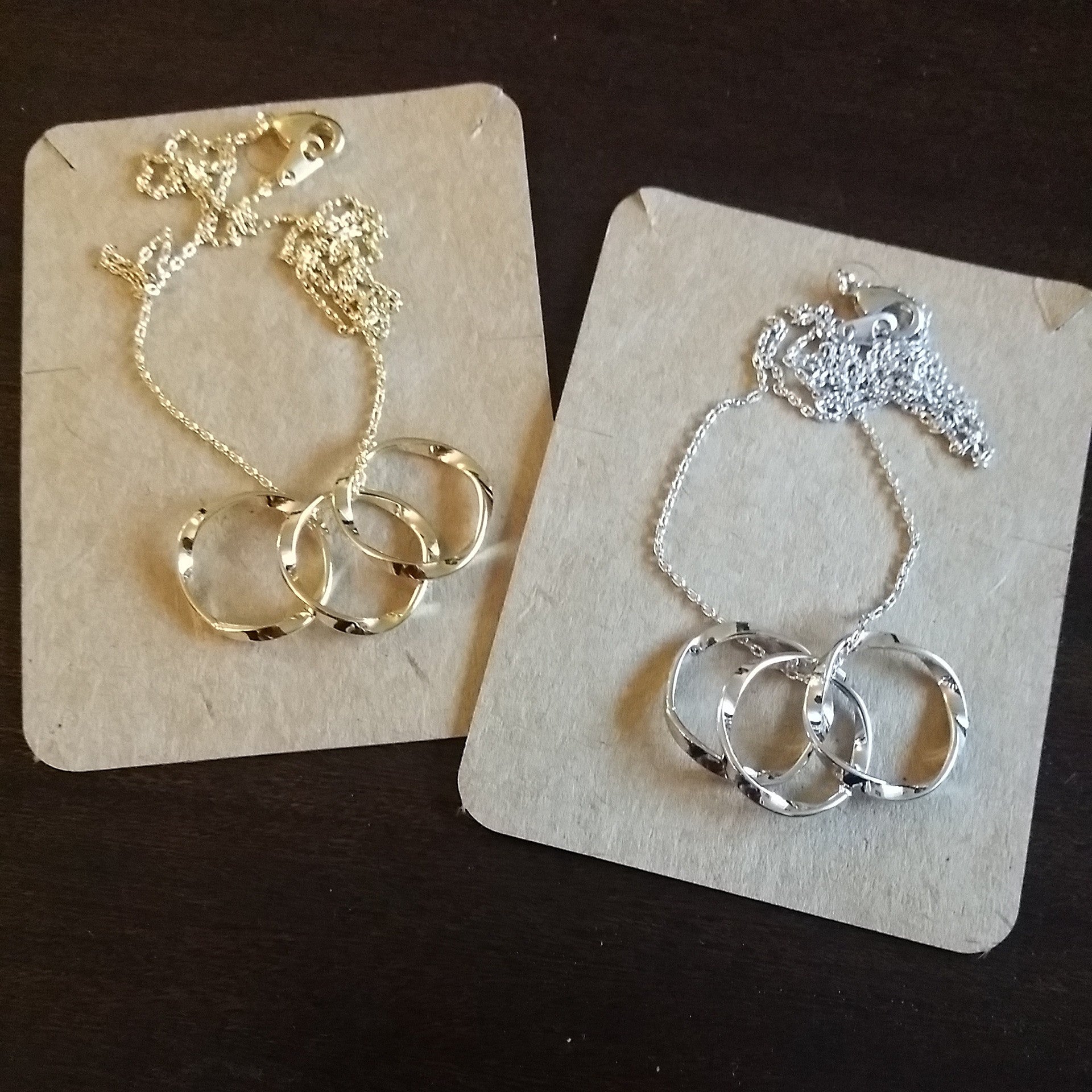 Triple Twist Ring Necklace