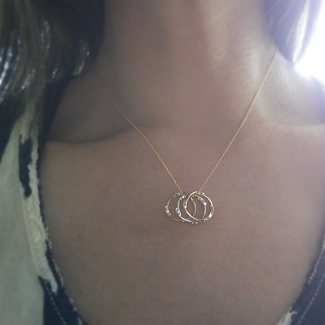 Triple Twist Ring Necklace