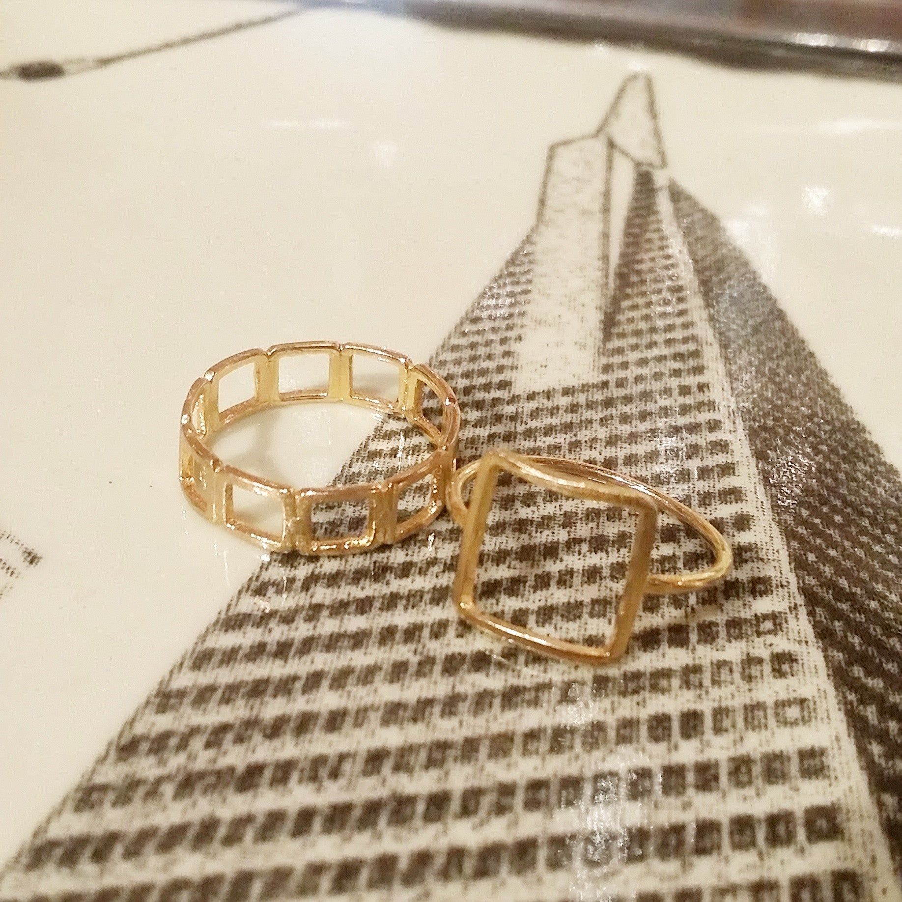 Open Square Band Ring