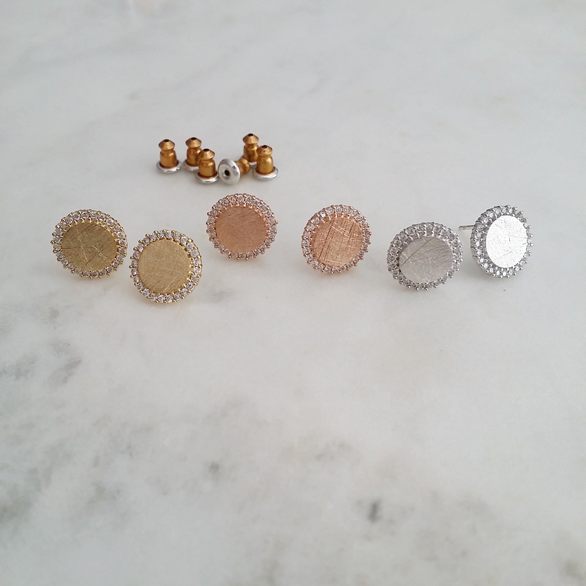Pave Circle Earrings