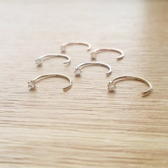 Open Hoop Earrings - cubic zirconia (cz) stone