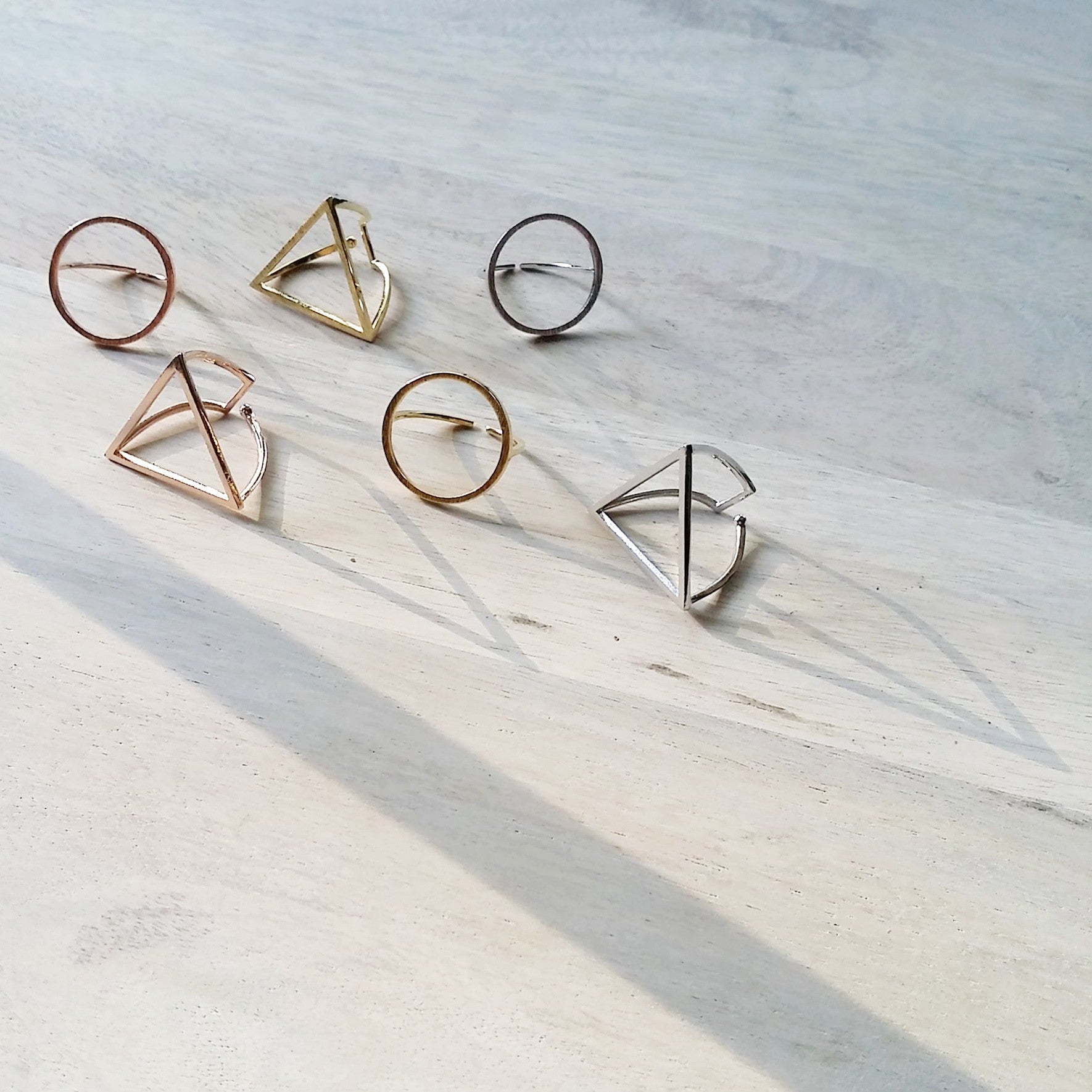 Open Triangle Futuristic Ring