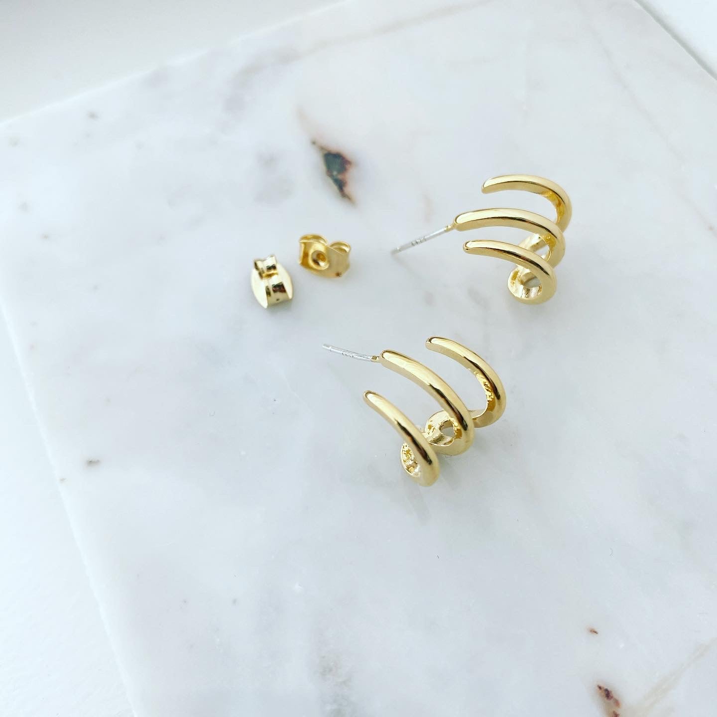 Triple Grip (Plain) Earrings