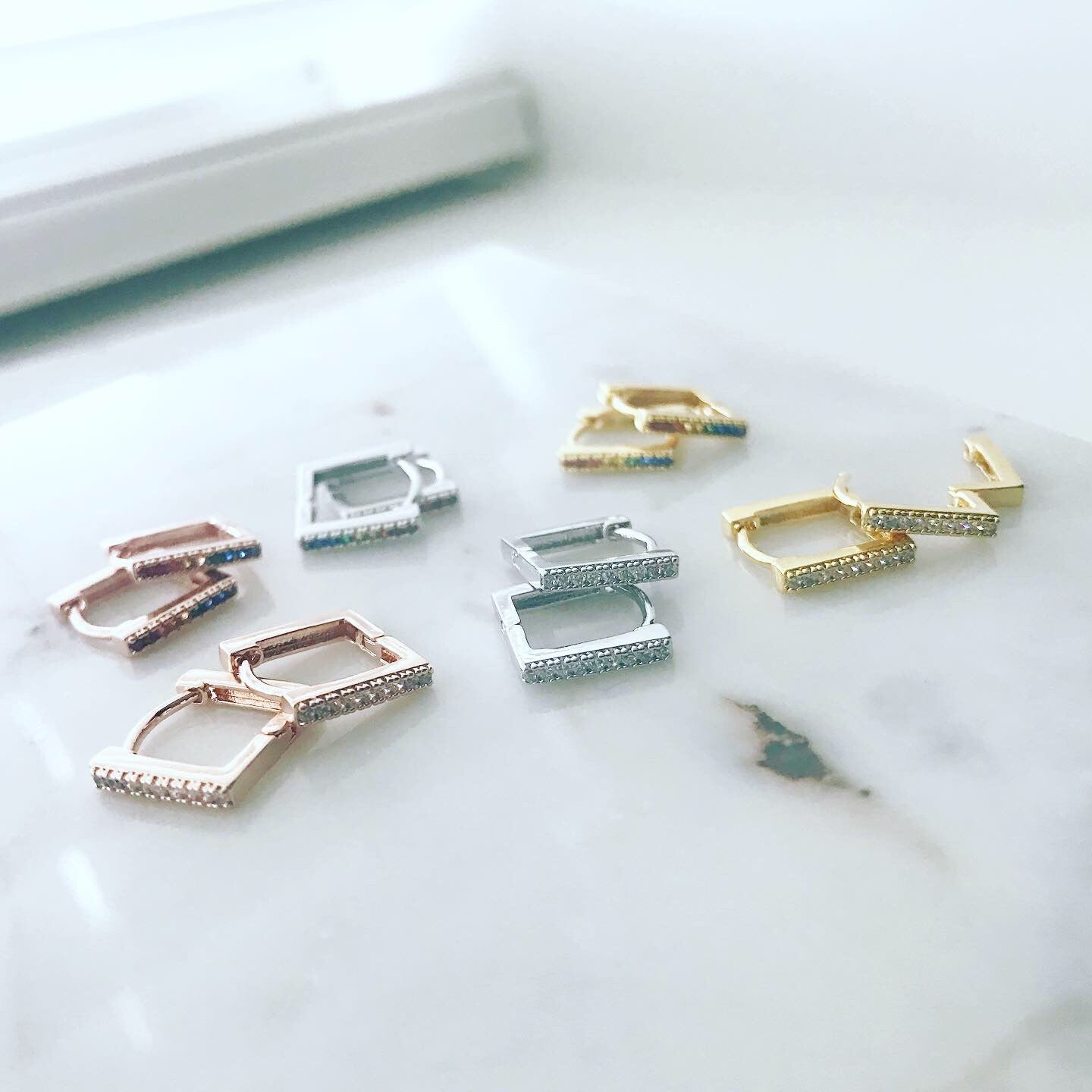 Square Huggie Earrings