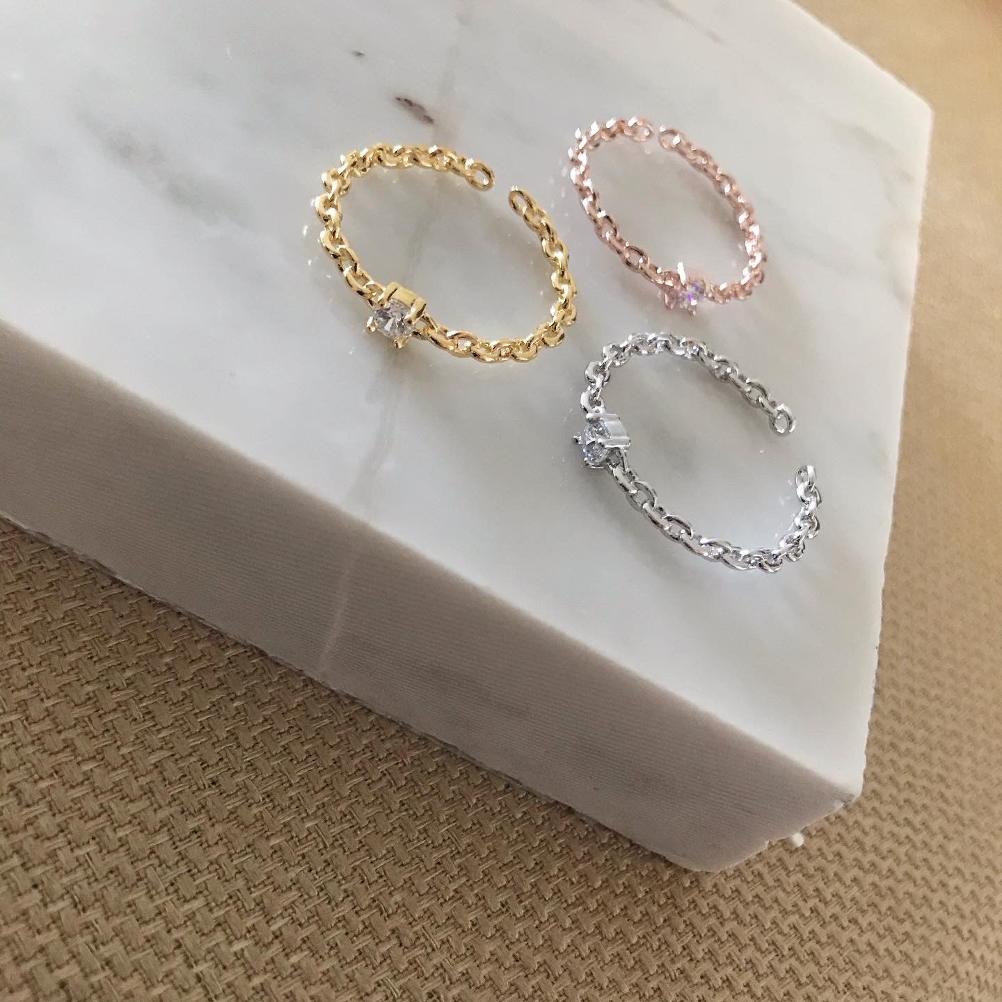 Solo CZ Chain Ring