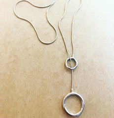 Double Ring Lariat Necklace