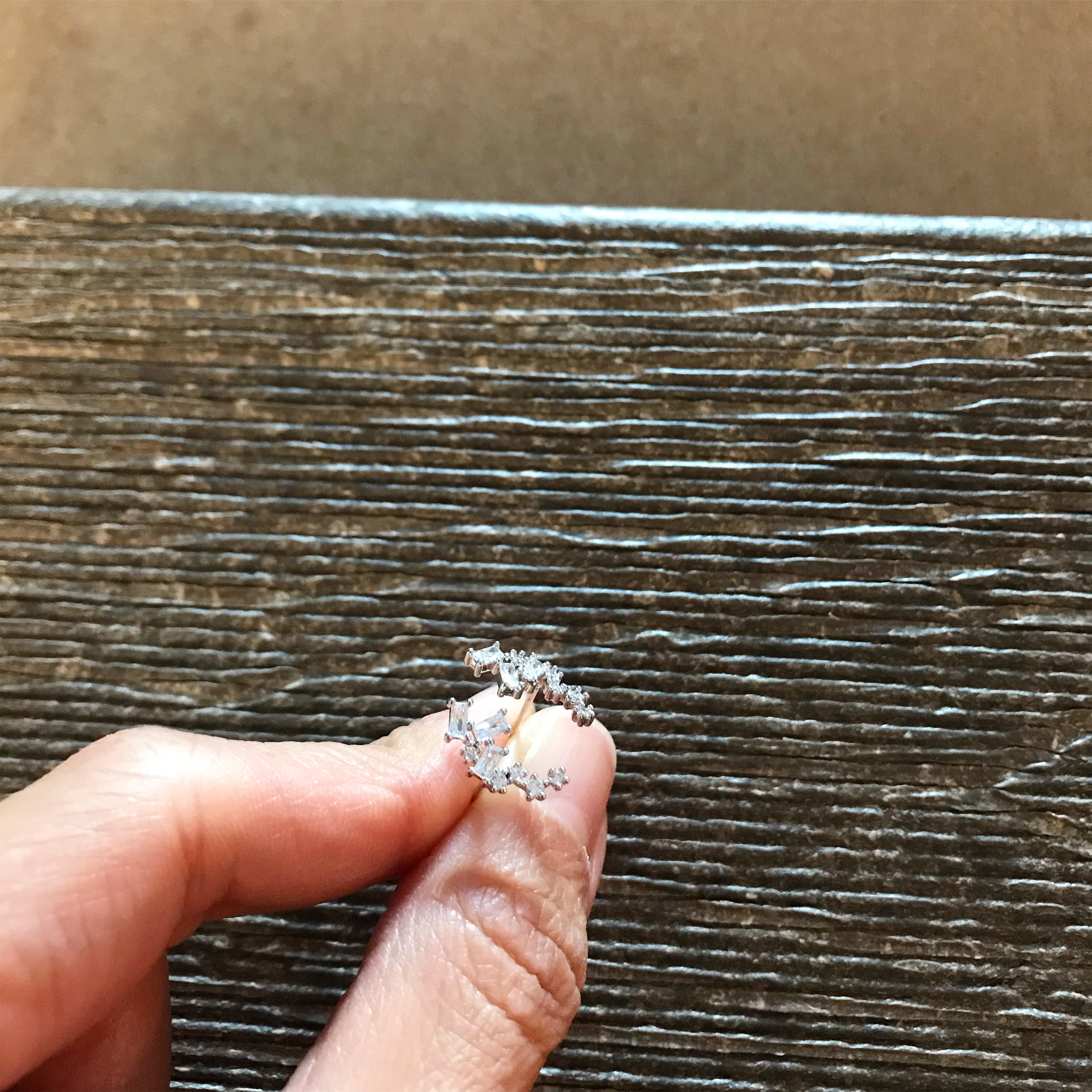 Baguette CZ Crescent Earrings